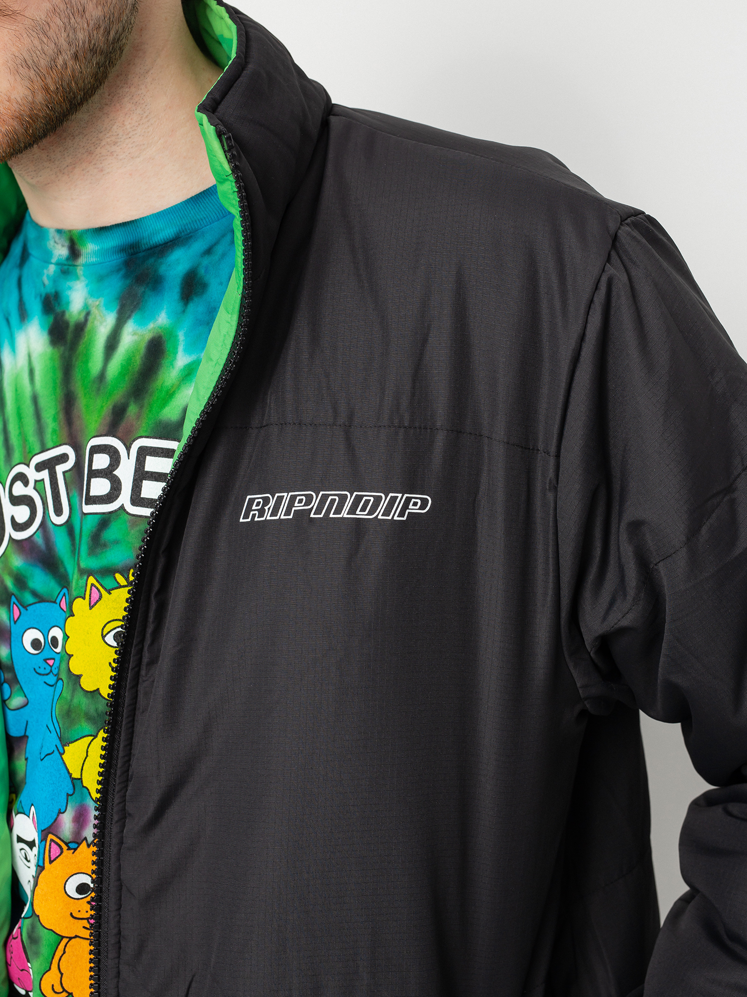 Kurtka RipNDip Neo Nerm Reversible Field Puffer (black/tonal green)