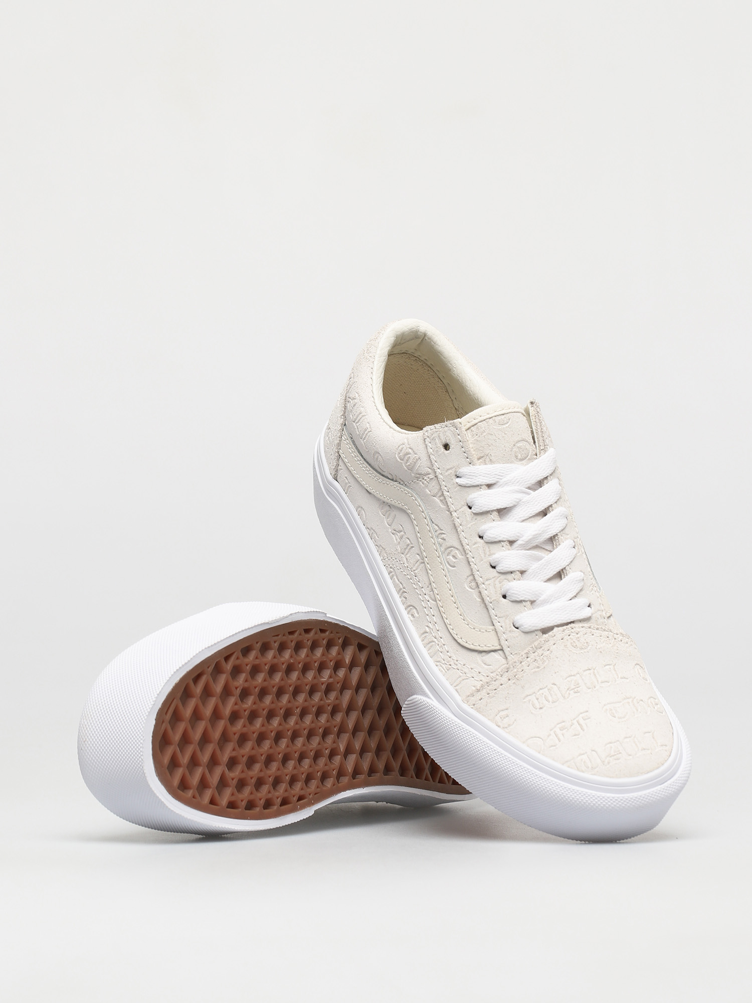 Buty Vans Old Skool Platform (deboss otw marshmallow/marshmallow)