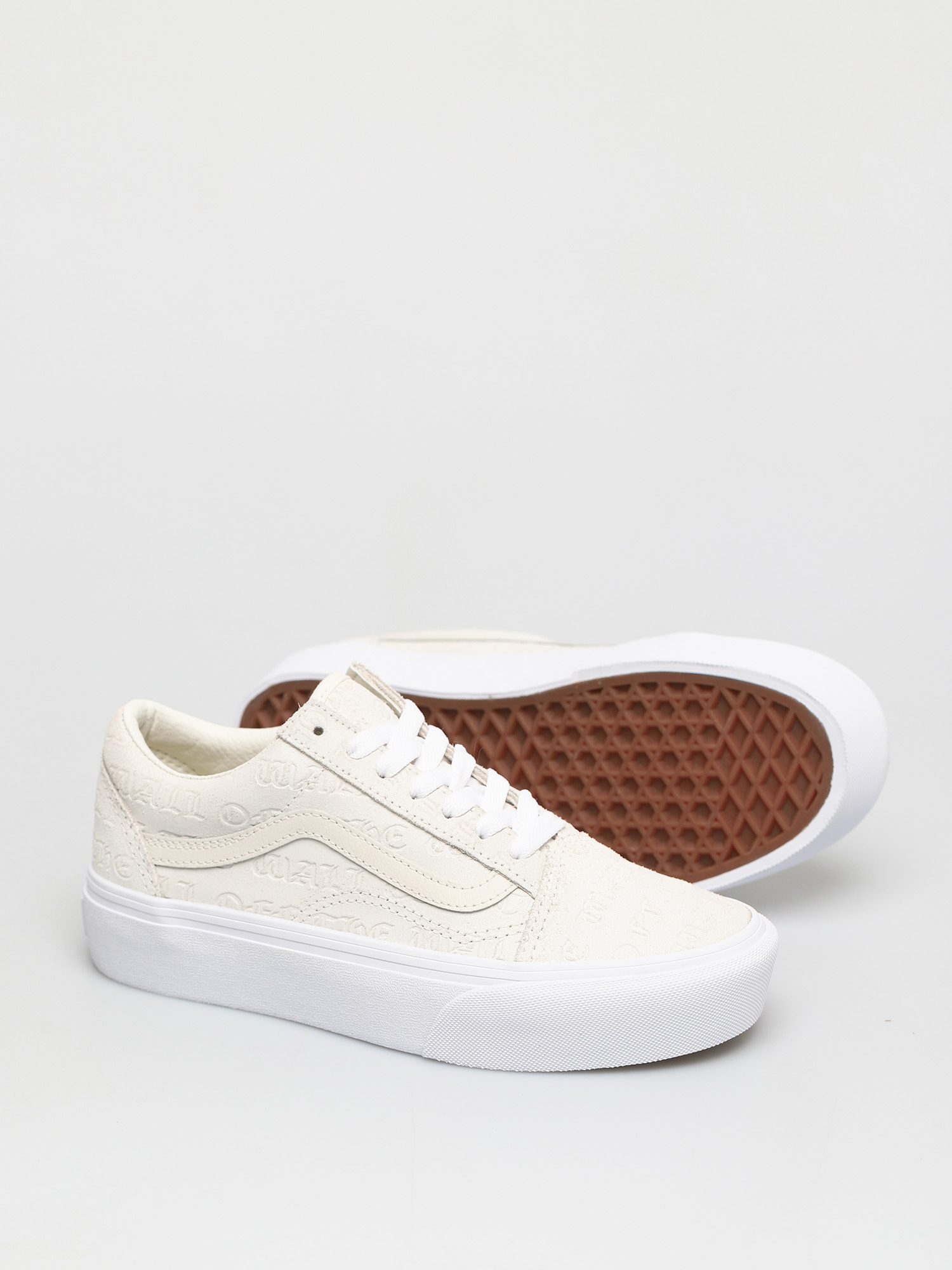 Buty Vans Old Skool Platform (deboss otw marshmallow/marshmallow)