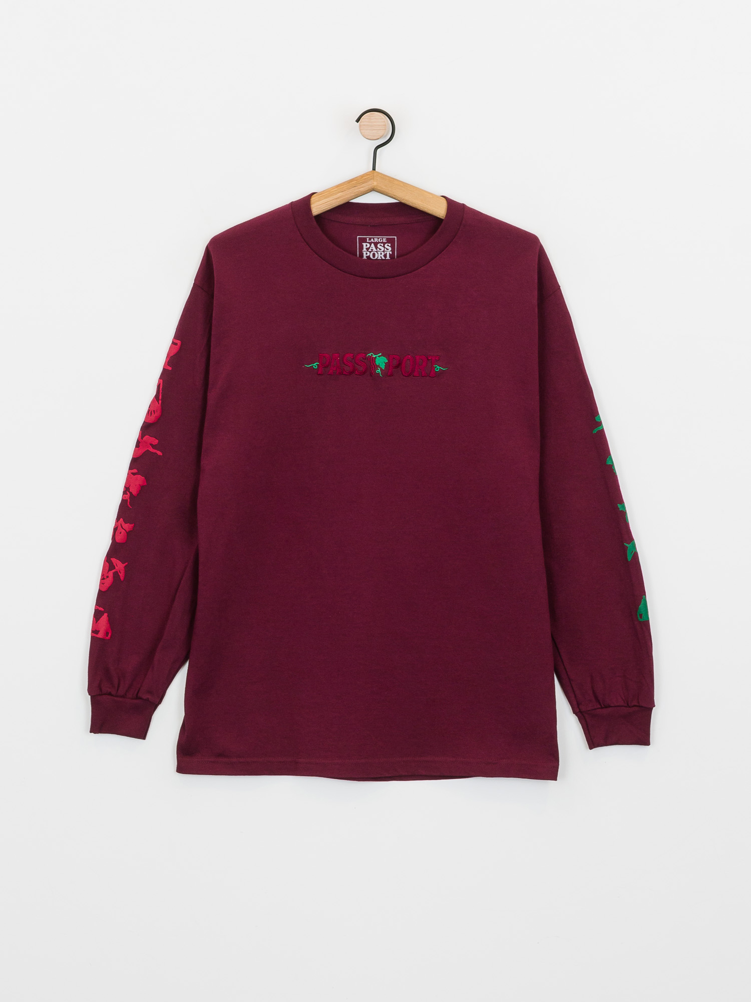 Longsleeve Pass Port Life Of Leisure Embroidery (maroon)