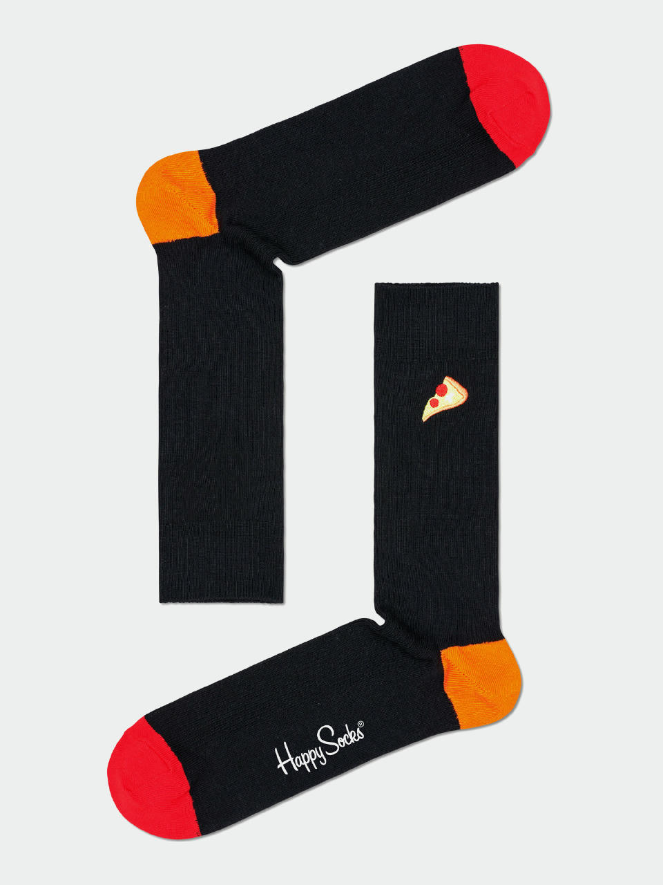 Skarpetki Happy Socks Ribbed Embroidery Pizza (black)