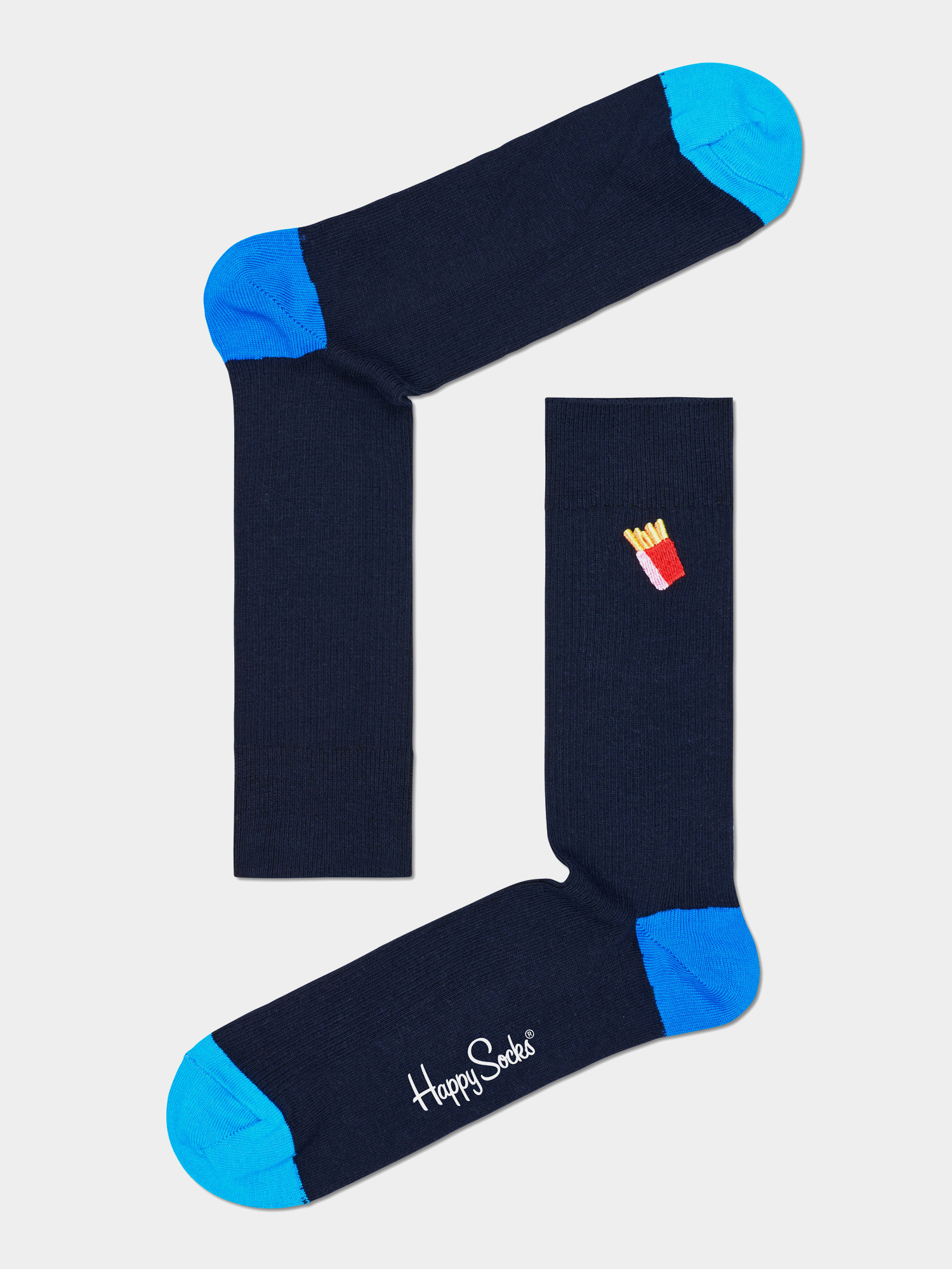 Skarpetki Happy Socks Ribbed Embroidery Fries (navy)