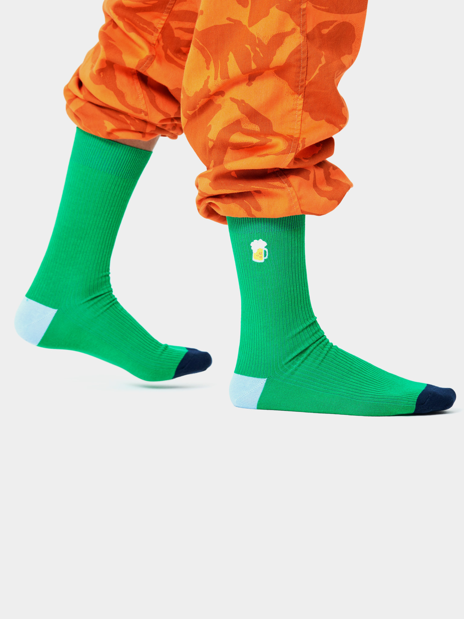 Skarpetki Happy Socks Ribbed Embroidery Beer (green)