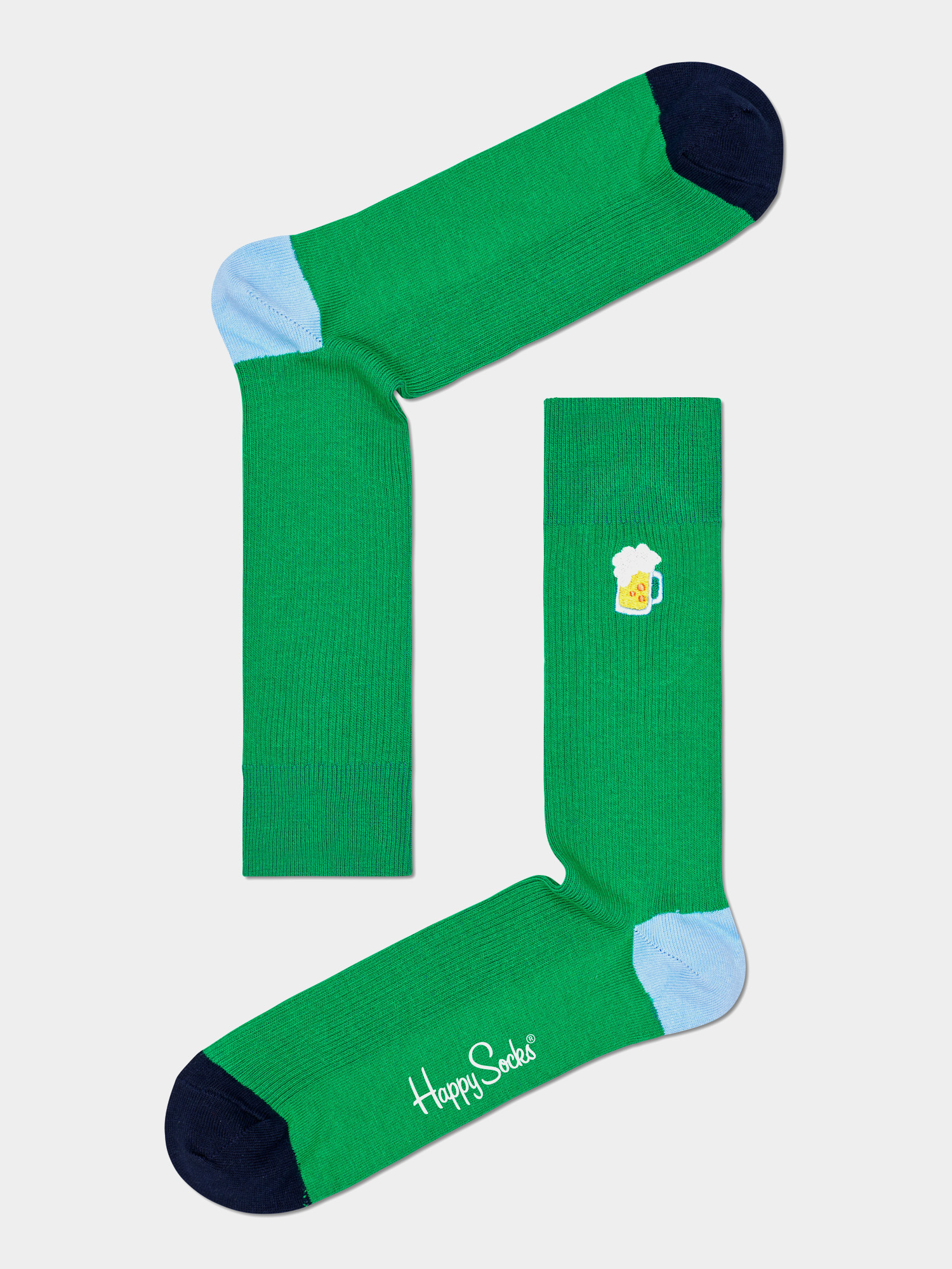 Skarpetki Happy Socks Ribbed Embroidery Beer (green)