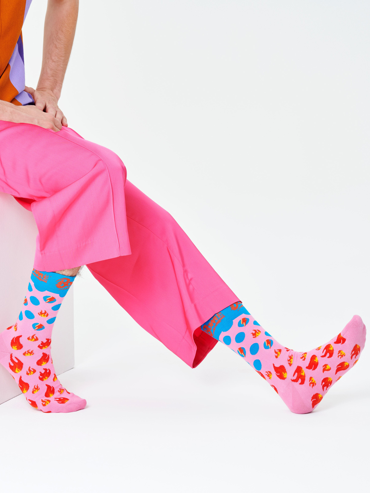 Skarpetki Happy Socks X Dawid Bowie Aladdin Sane (pink)