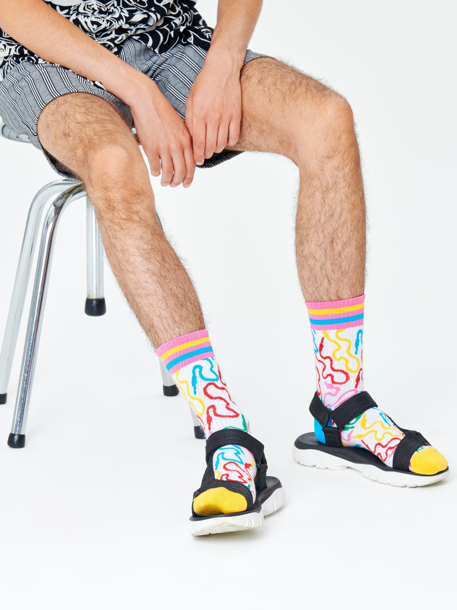 Skarpetki Happy Socks Wire 3/4 (white)