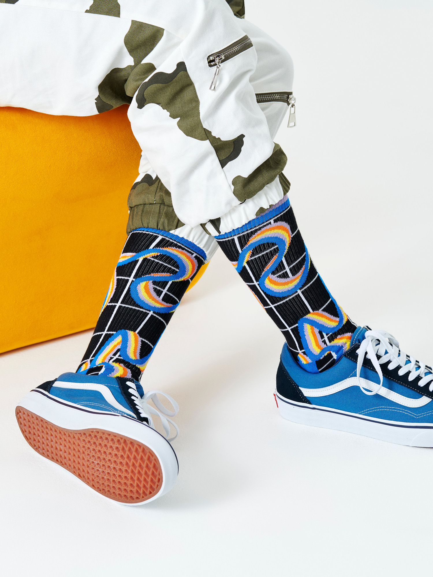 Skarpetki Happy Socks Squiggly Rainbow (black)