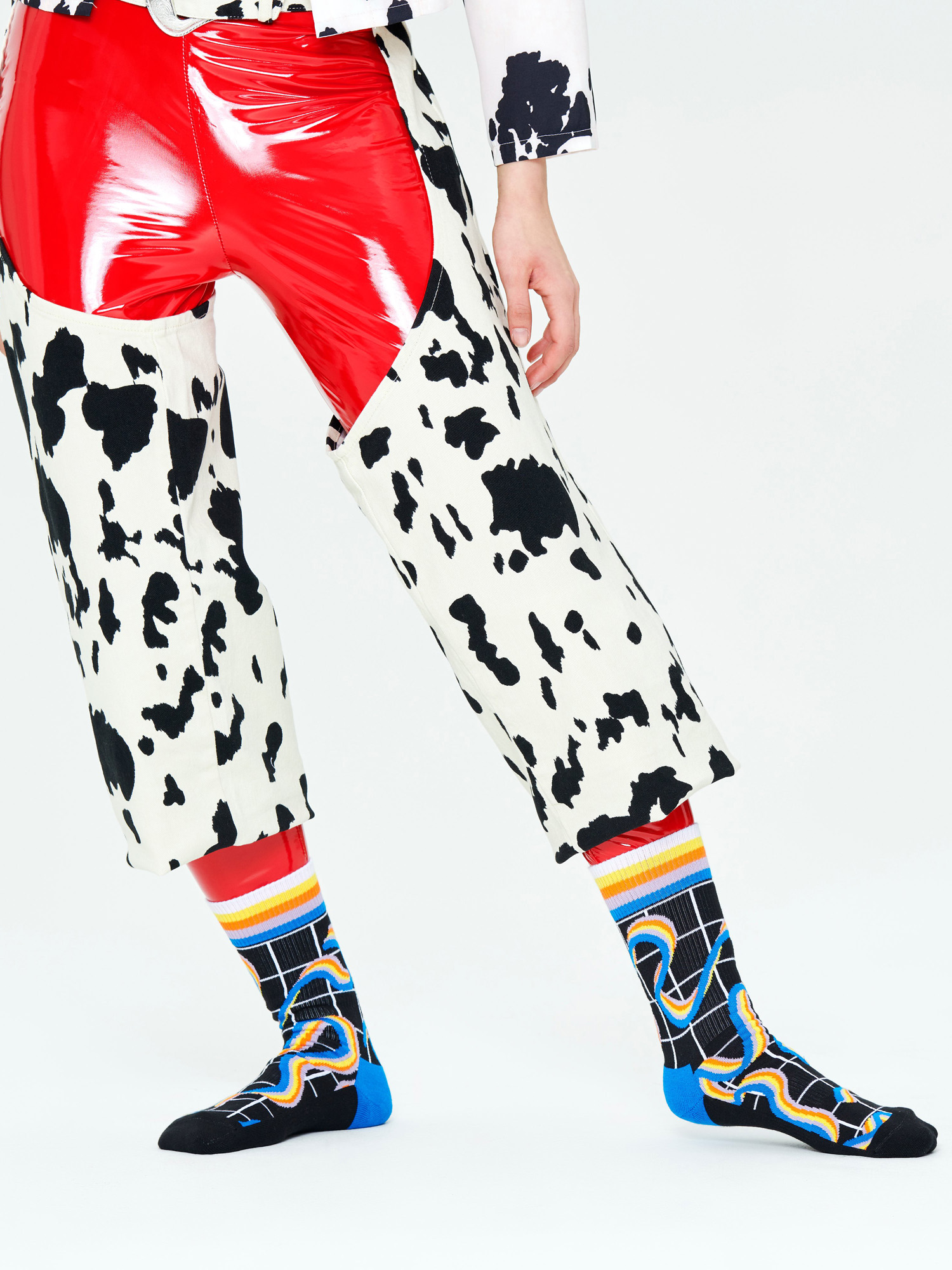 Skarpetki Happy Socks Squiggly Rainbow (black)