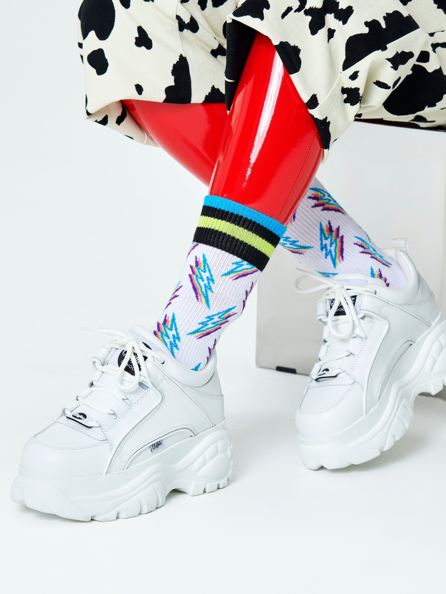 Skarpetki Happy Socks Shadow Flash (white)