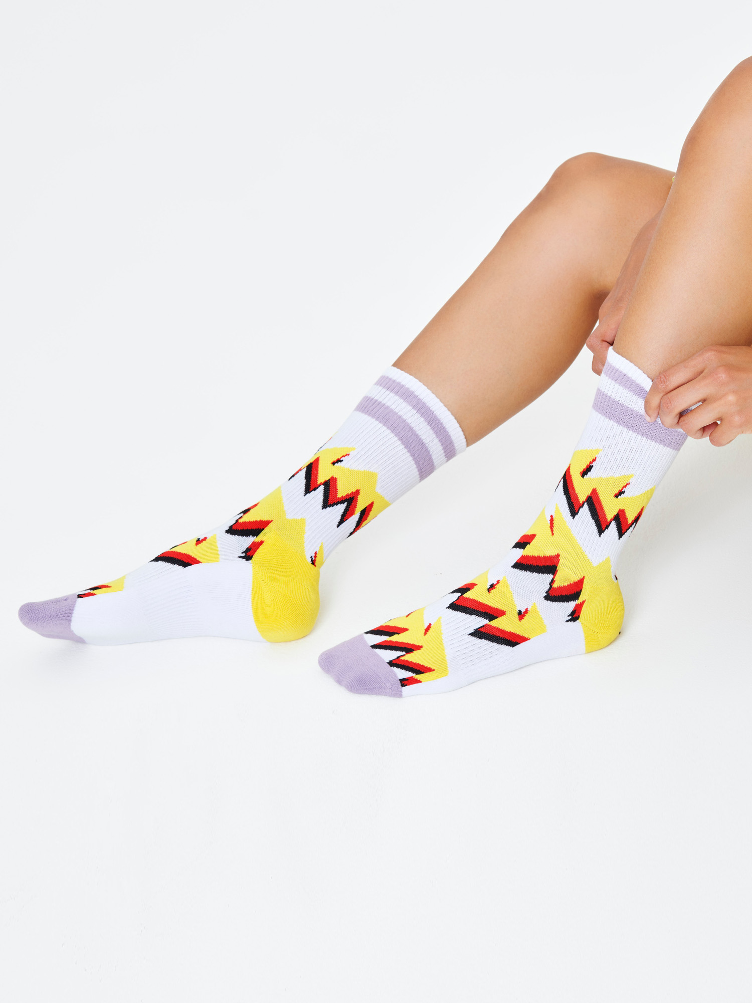 Skarpetki Happy Socks Rock Stripe (white/yellow)
