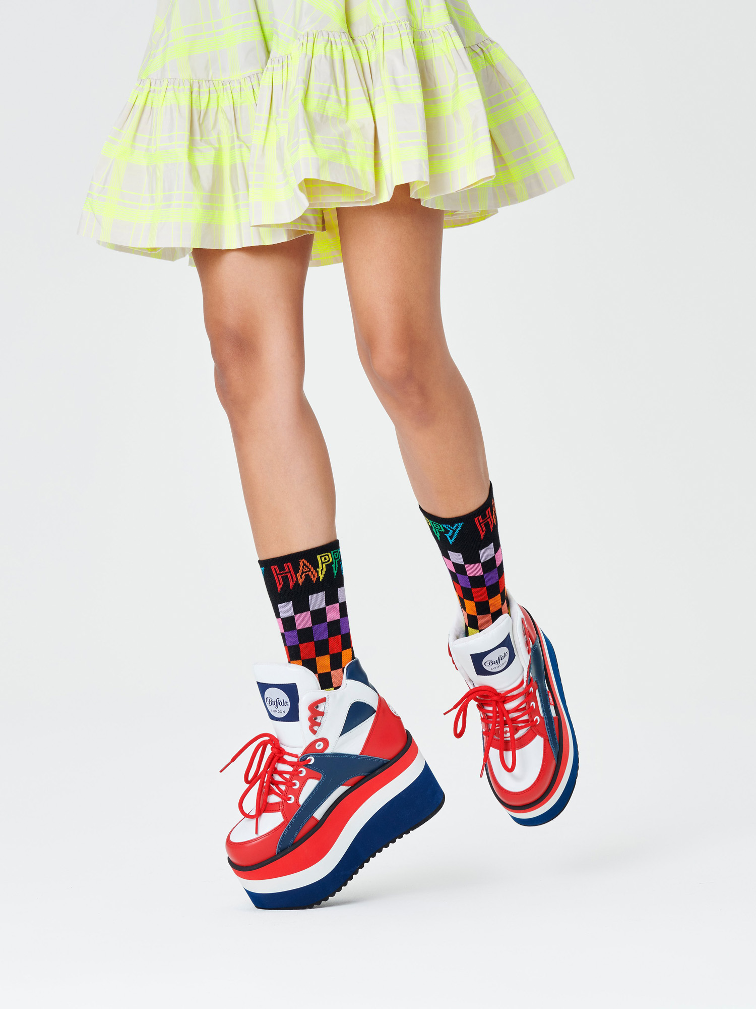 Skarpetki Happy Socks Rainbow Check Thin (multi)