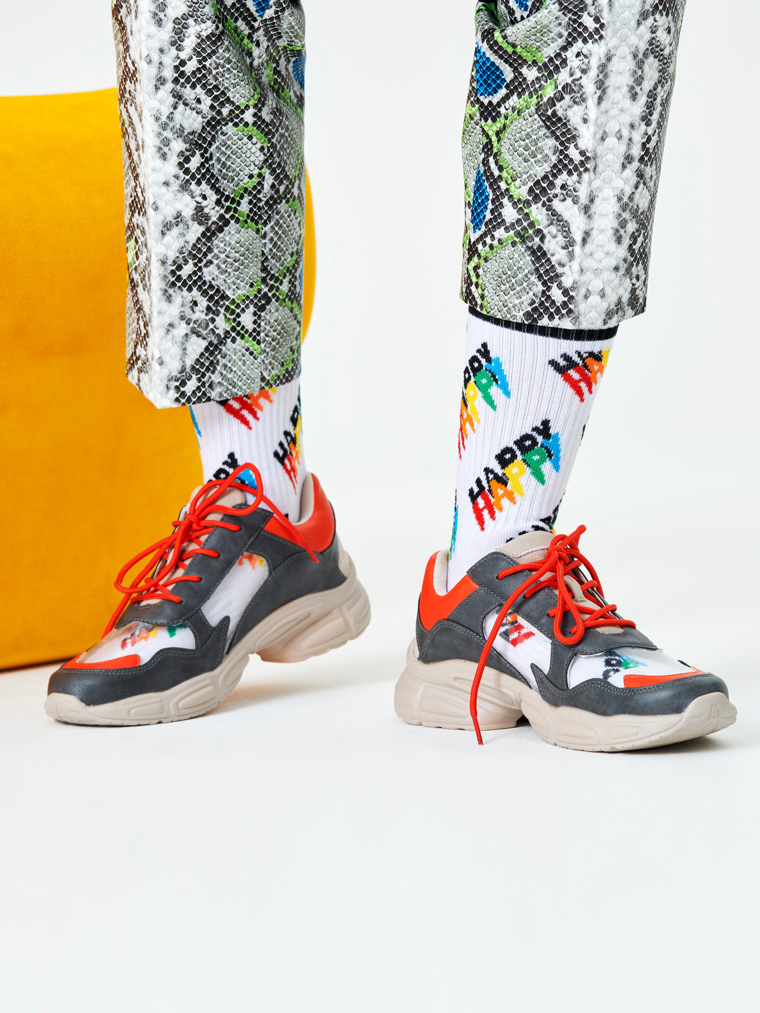Skarpetki Happy Socks Happy Logo Thin (white)