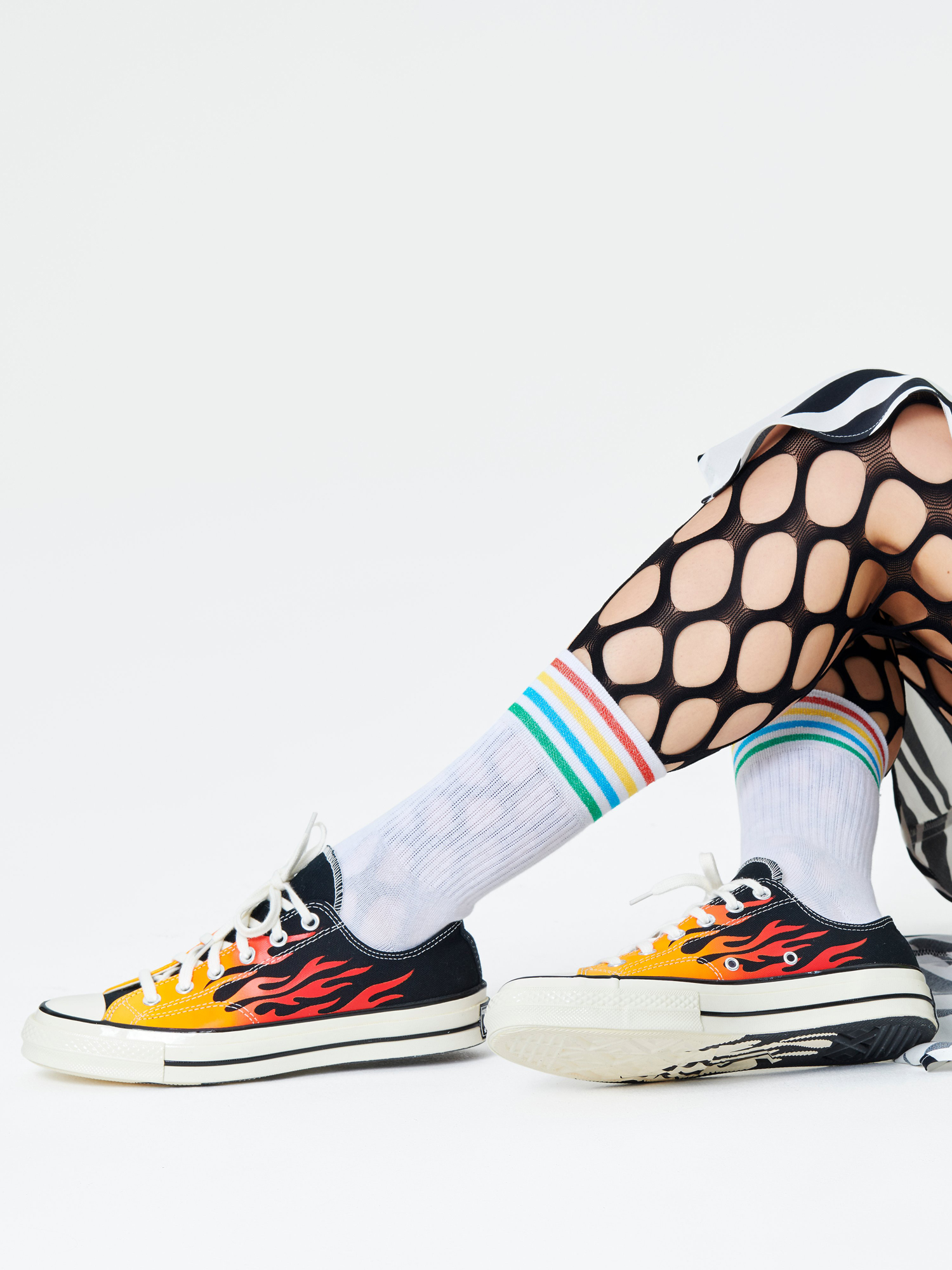 Skarpetki Happy Socks Colour Cuff 3/4 (white)