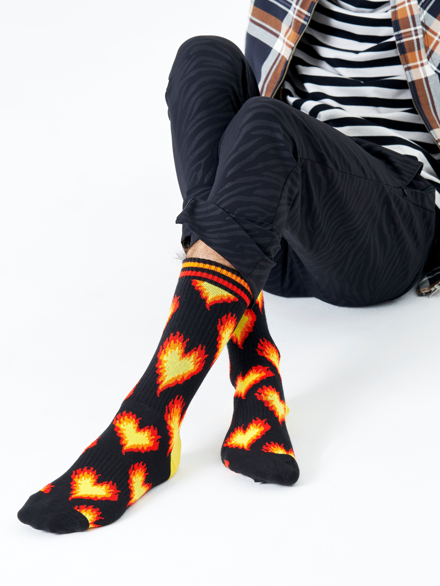 Skarpetki Happy Socks Burning Heart Thin (black)