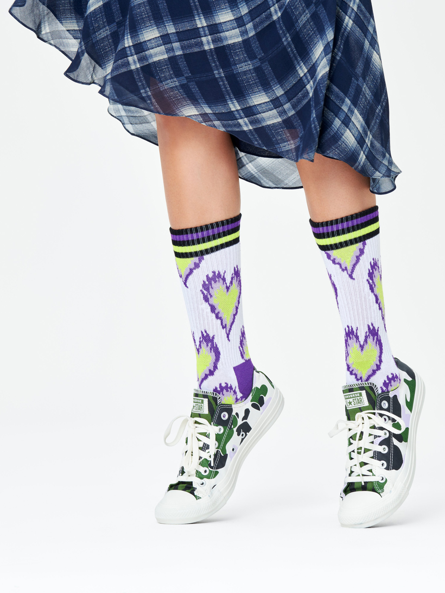 Skarpetki Happy Socks Burning Heart Thin (white)