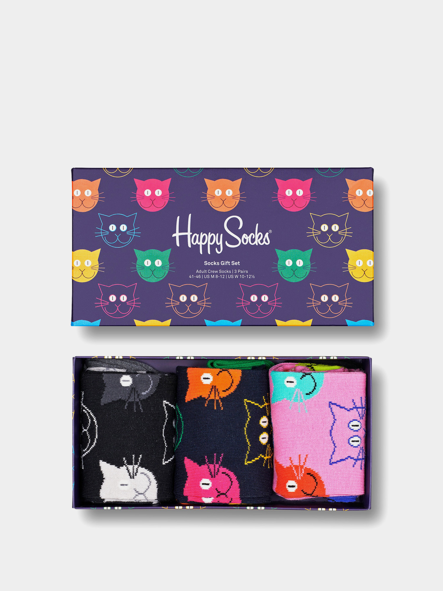 Skarpetki Happy Socks Mixed Cat 3pk (pink/black/navy)