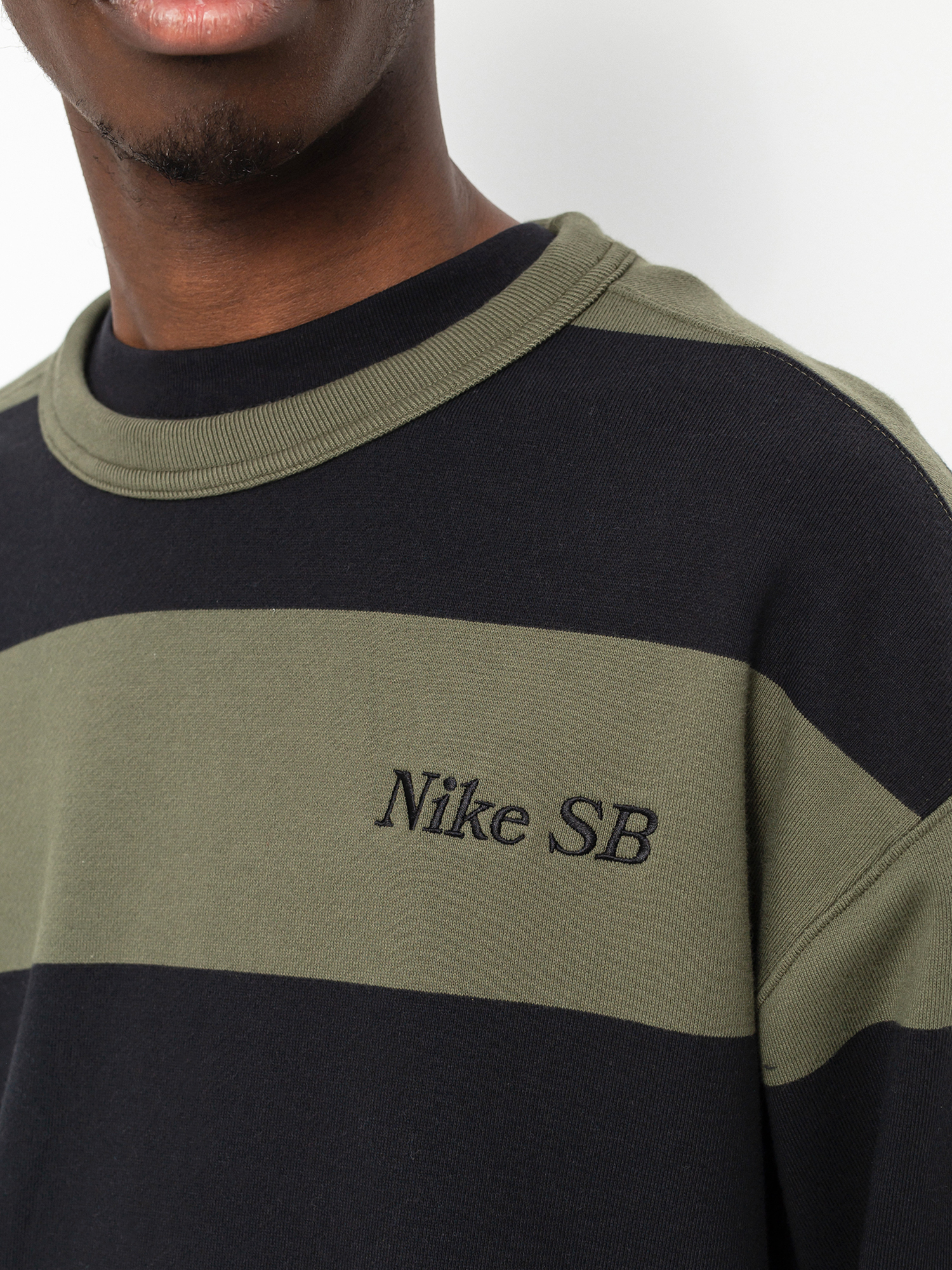 Bluza Nike SB Stripe Crew (cargo khaki/black/black)