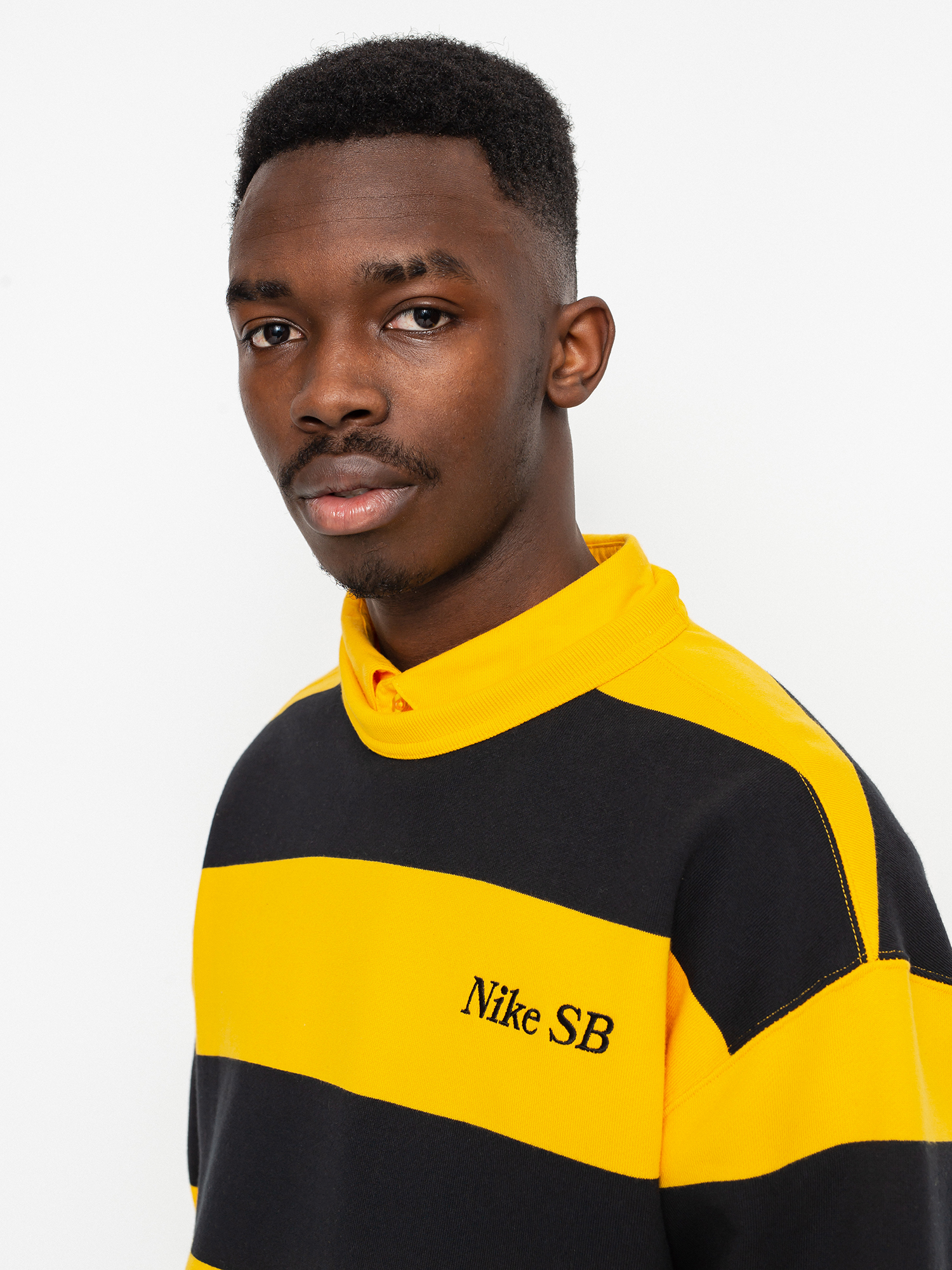 Bluza Nike SB Stripe Crew (university gold/black/black)