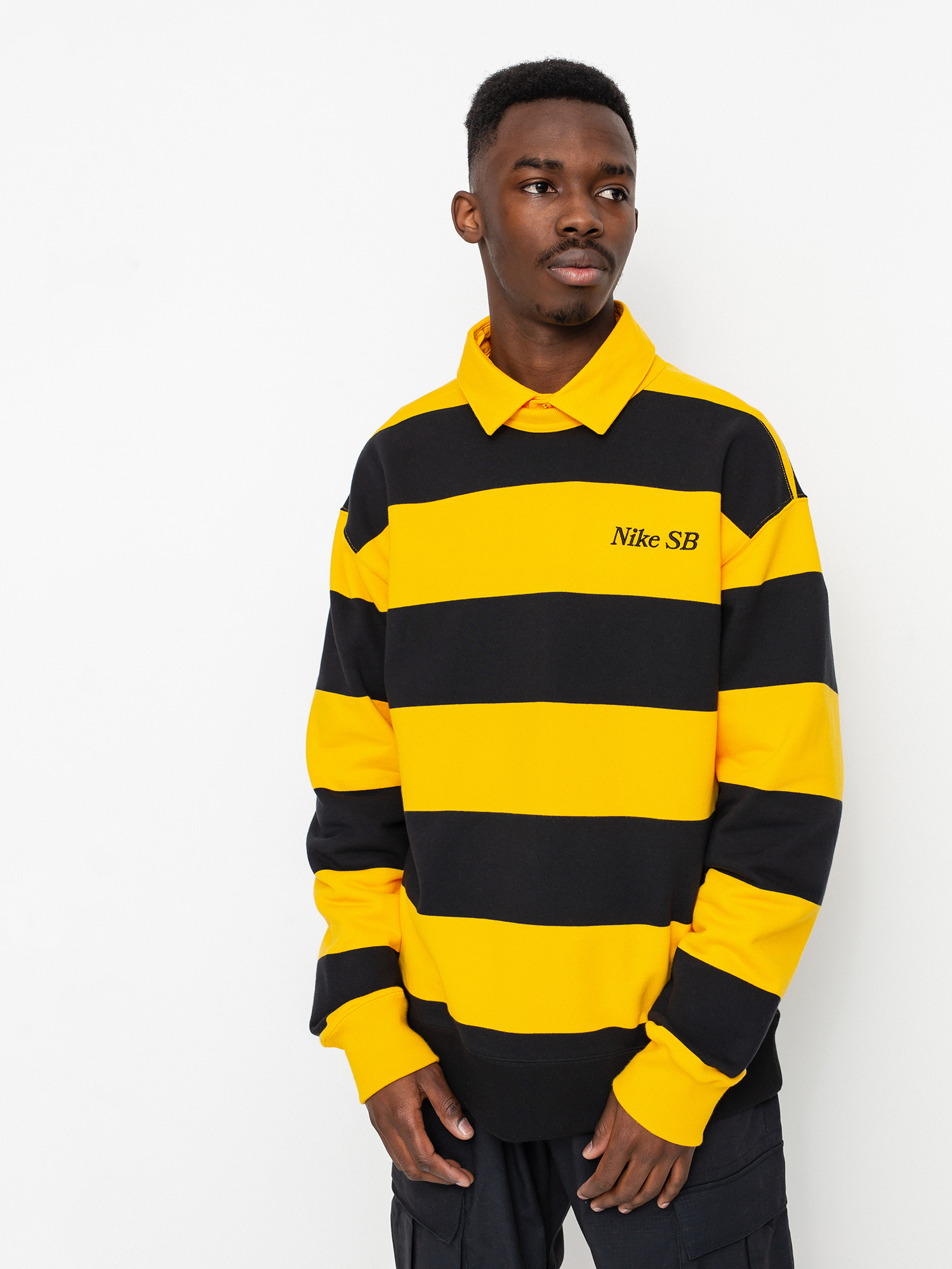 Bluza Nike SB Stripe Crew (university gold/black/black)