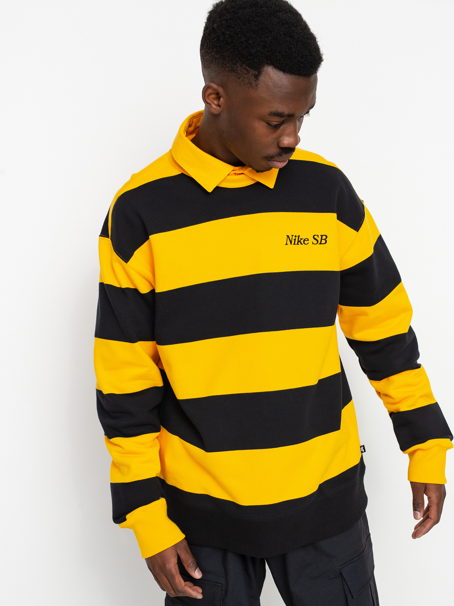 Bluza Nike SB Stripe Crew (university gold/black/black)