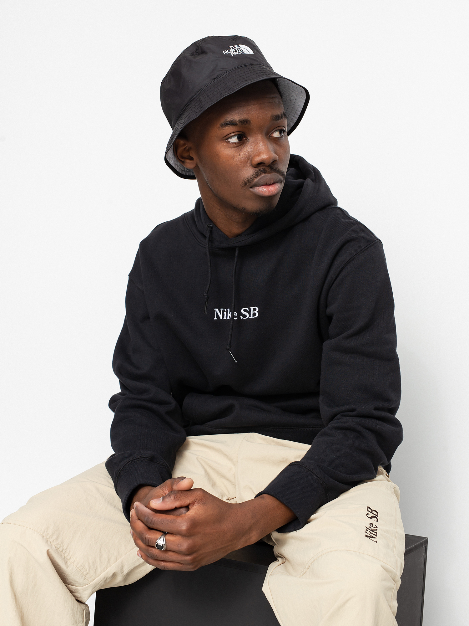 Bluza z kapturem Nike SB Front Script HD (black/white)
