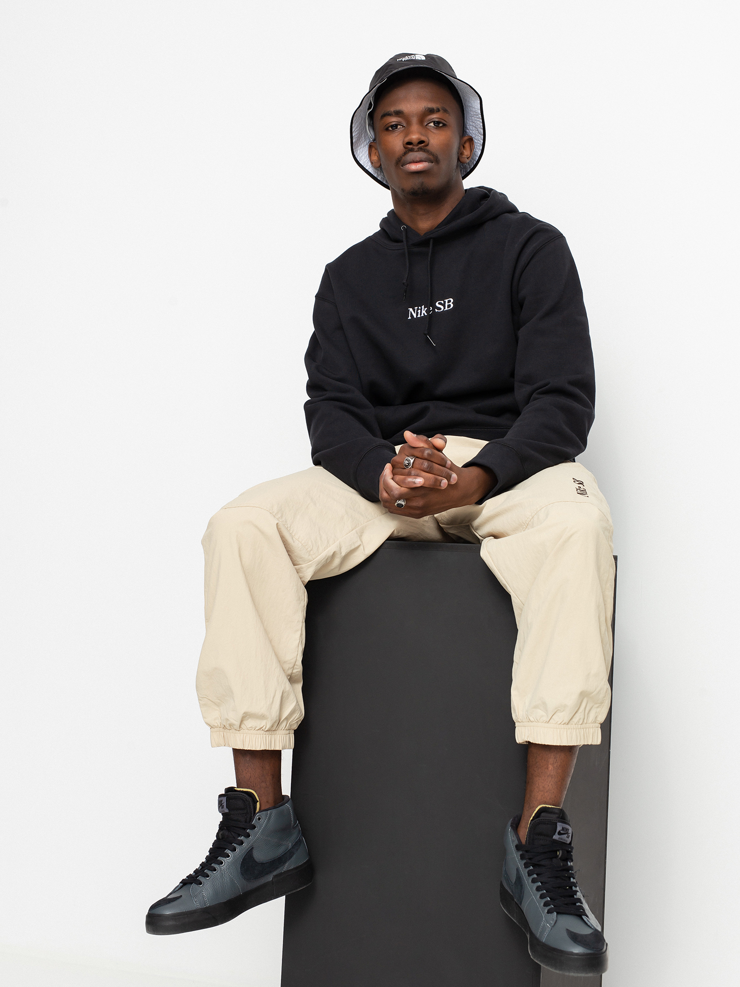 Bluza z kapturem Nike SB Front Script HD (black/white)