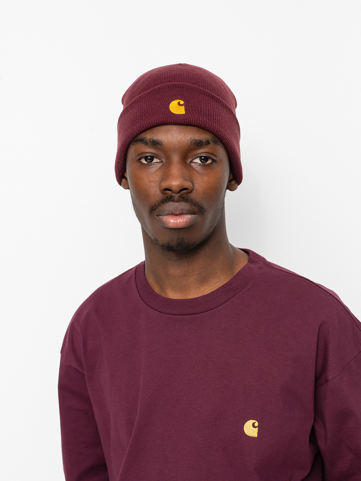 Longsleeve Carhartt WIP Chase (shiraz/gold)