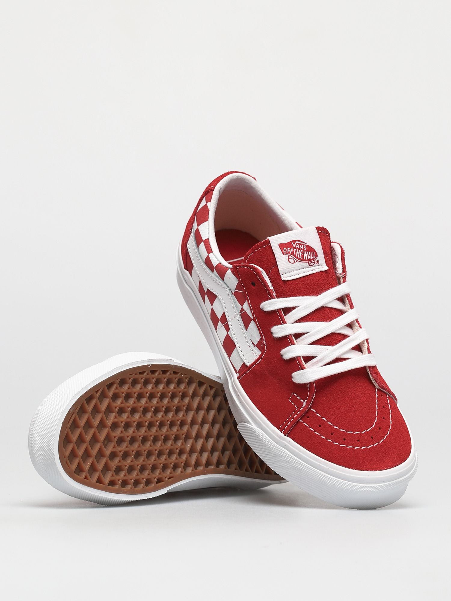 Buty Vans Sk8 Low (canvas/suede racing red/checkerboard)