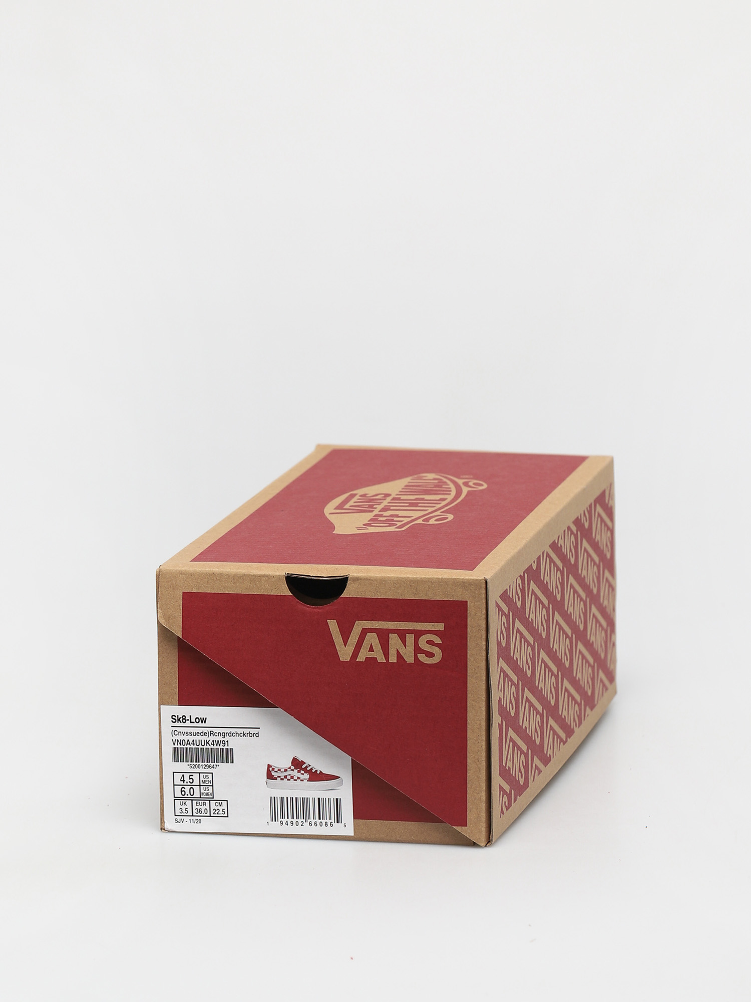 Buty Vans Sk8 Low (canvas/suede racing red/checkerboard)