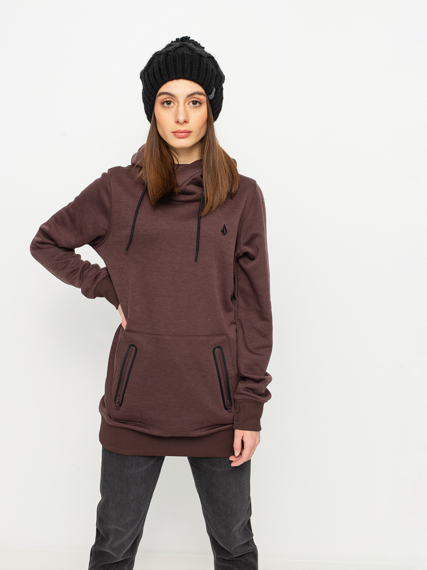 Damska Bluza aktywna Volcom Polartec Ridin HD (black red)