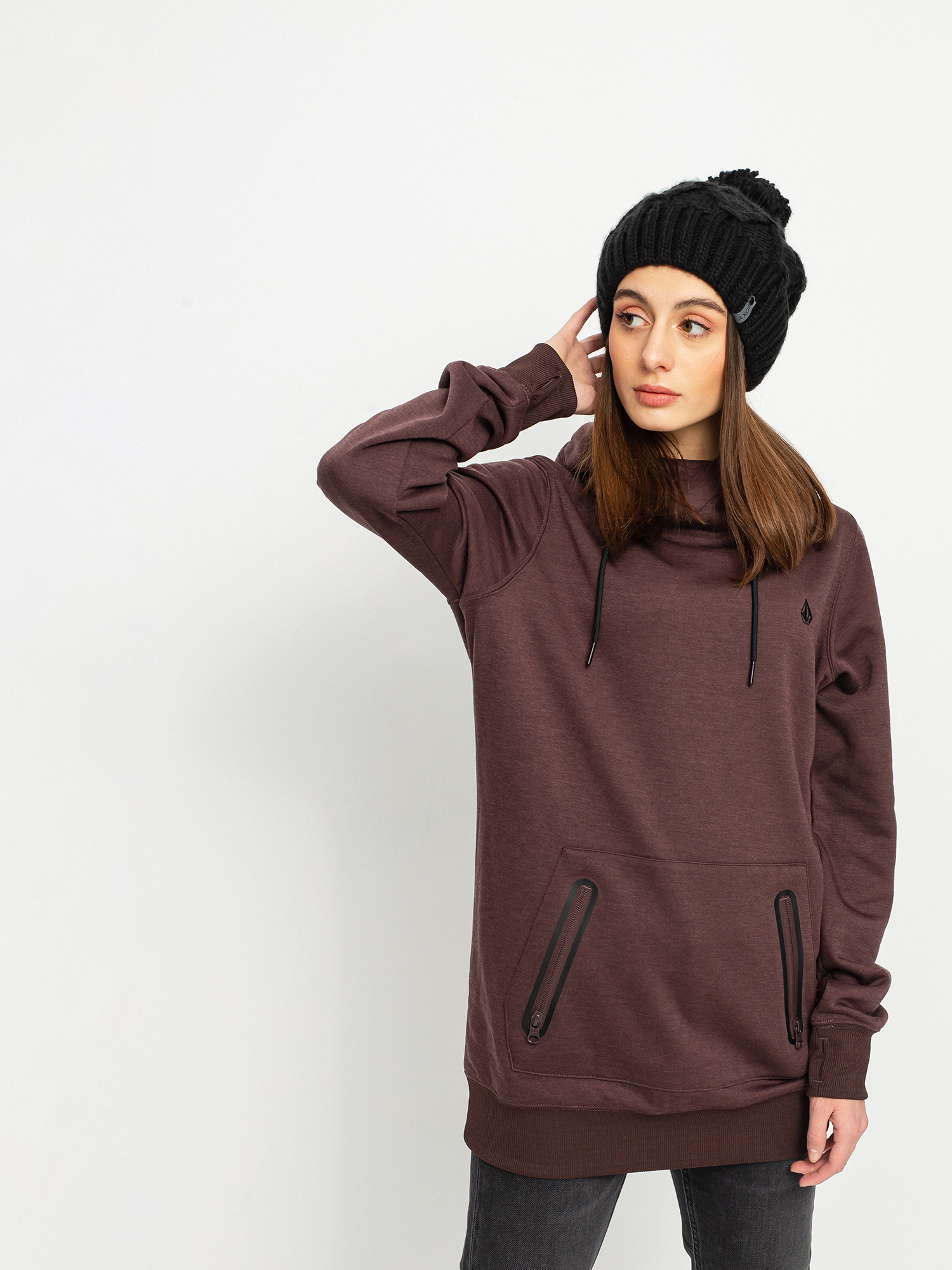 Damska Bluza aktywna Volcom Polartec Ridin HD (black red)