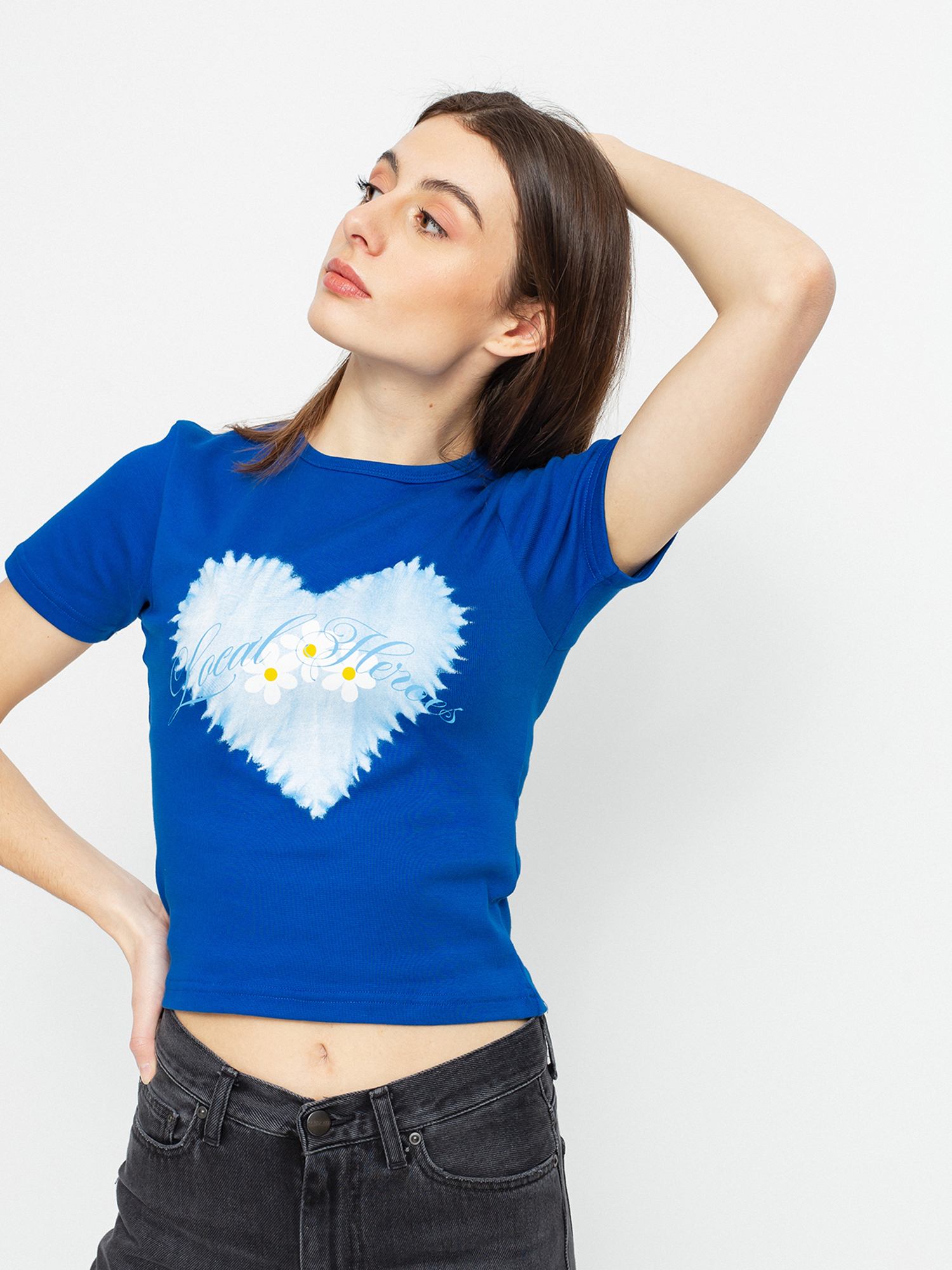 T-shirt Local Heroes Tie Dye Heart Slim Fit Wmn (cornflower)