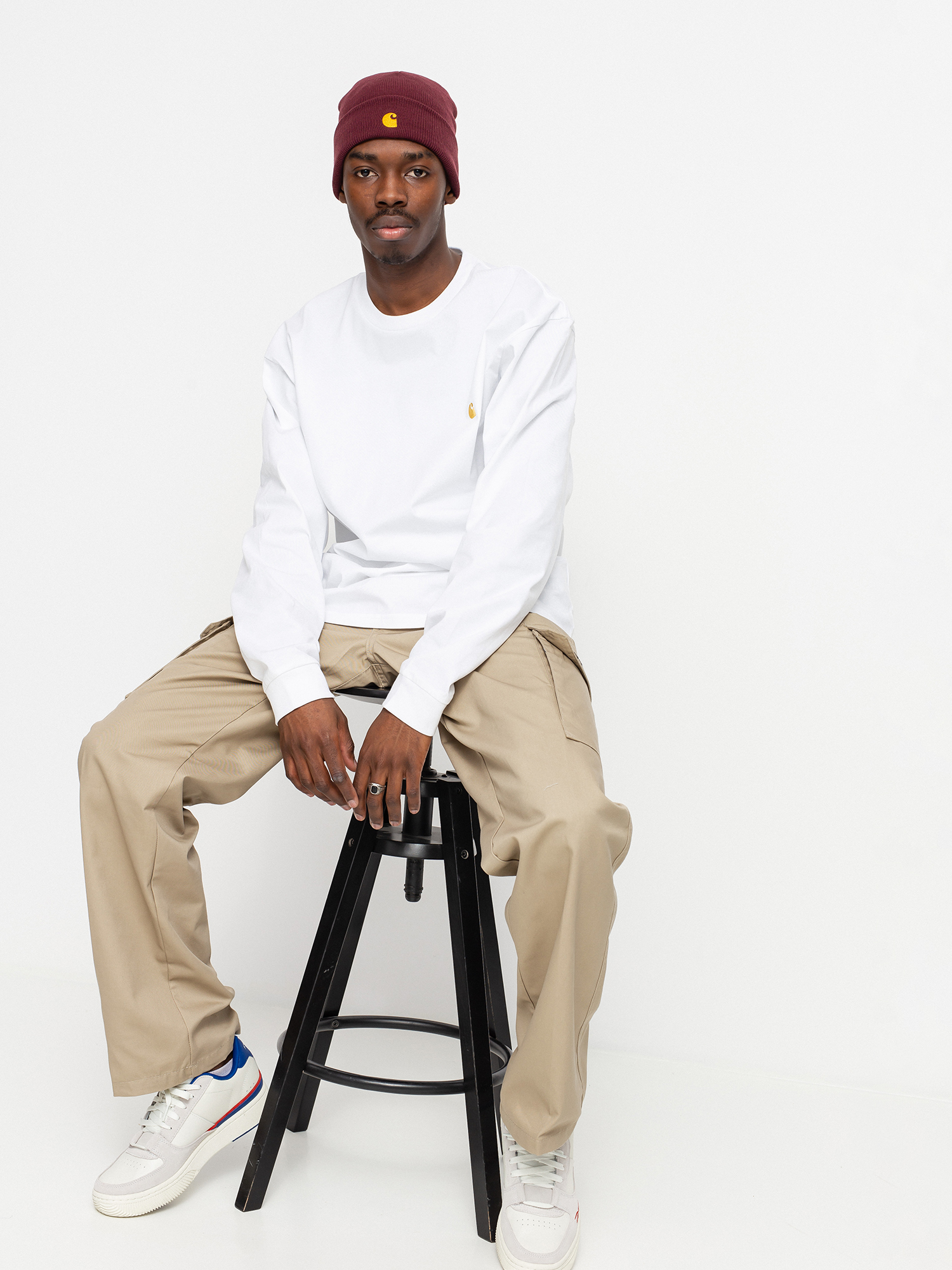 Longsleeve Carhartt Chase (white/gold)