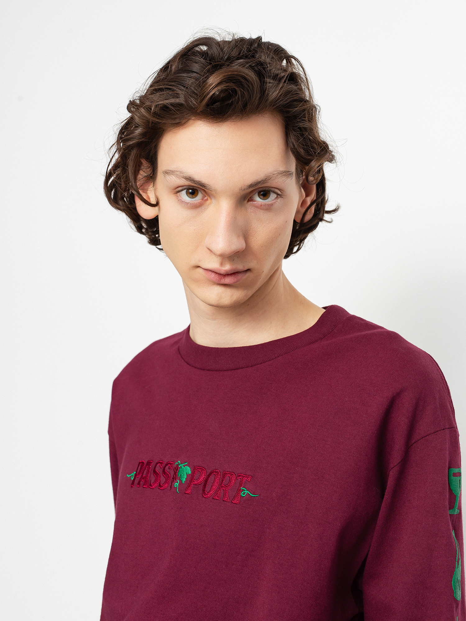 Longsleeve Pass Port Life Of Leisure Embroidery (maroon)