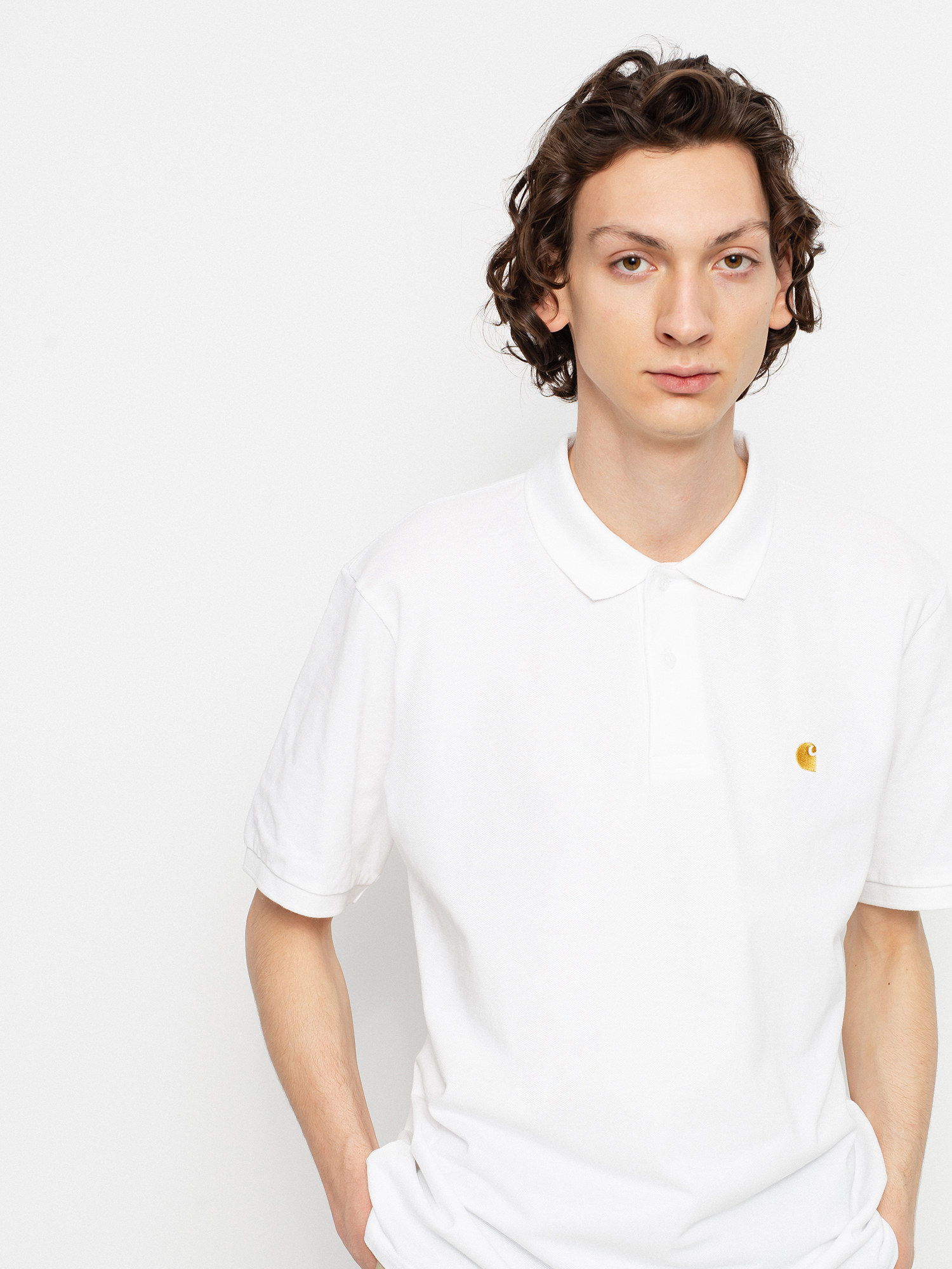 Polo Carhartt WIP Chase Pique (white/gold)