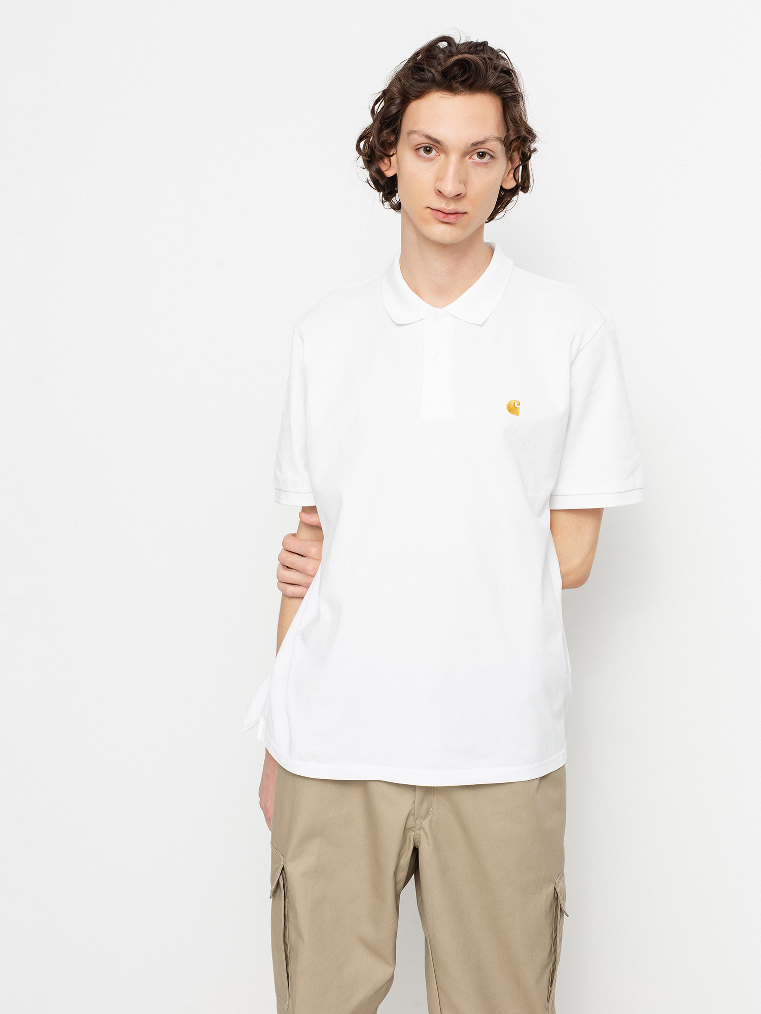 Polo Carhartt WIP Chase Pique (white/gold)