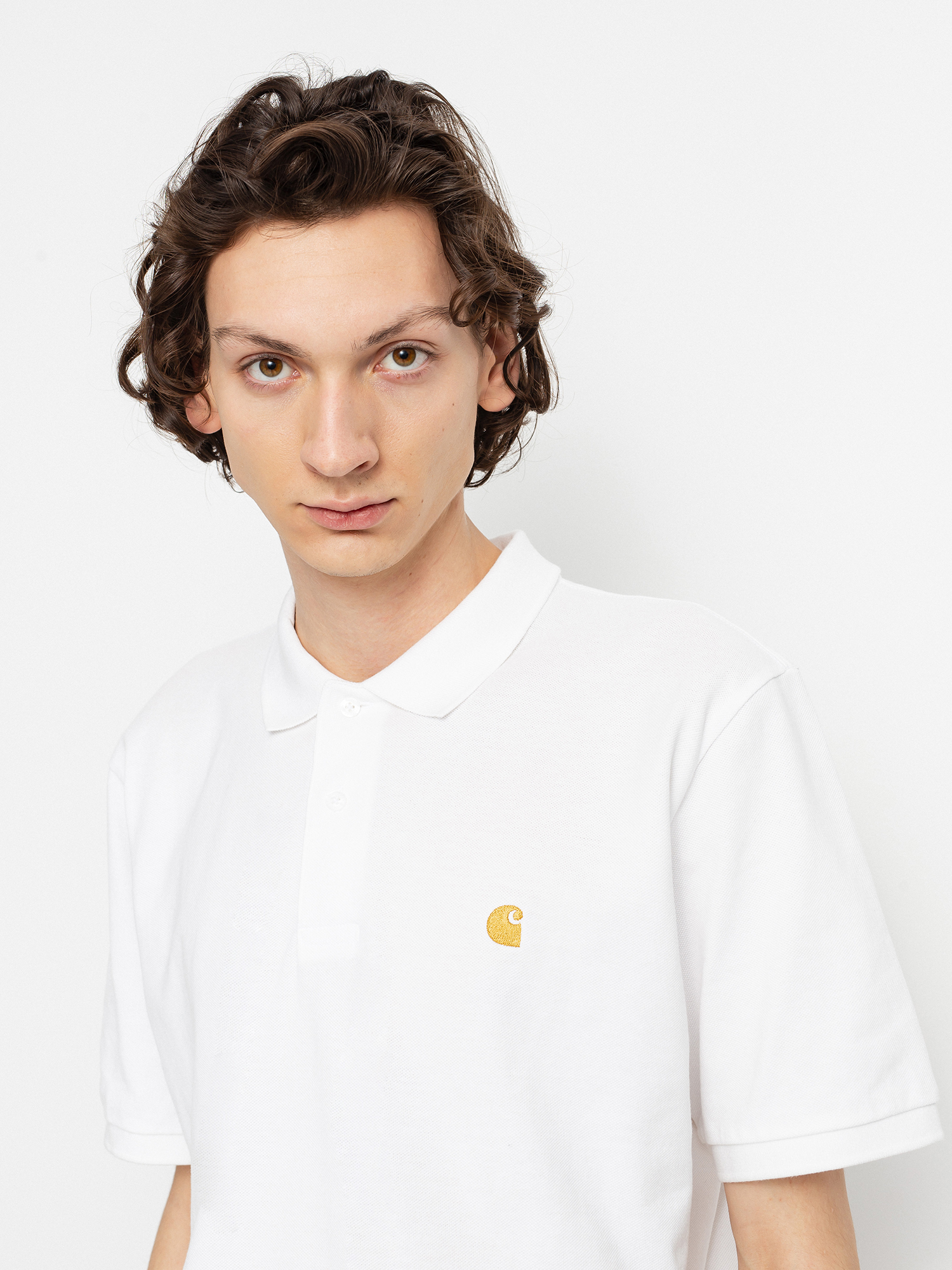 Polo Carhartt WIP Chase Pique (white/gold)