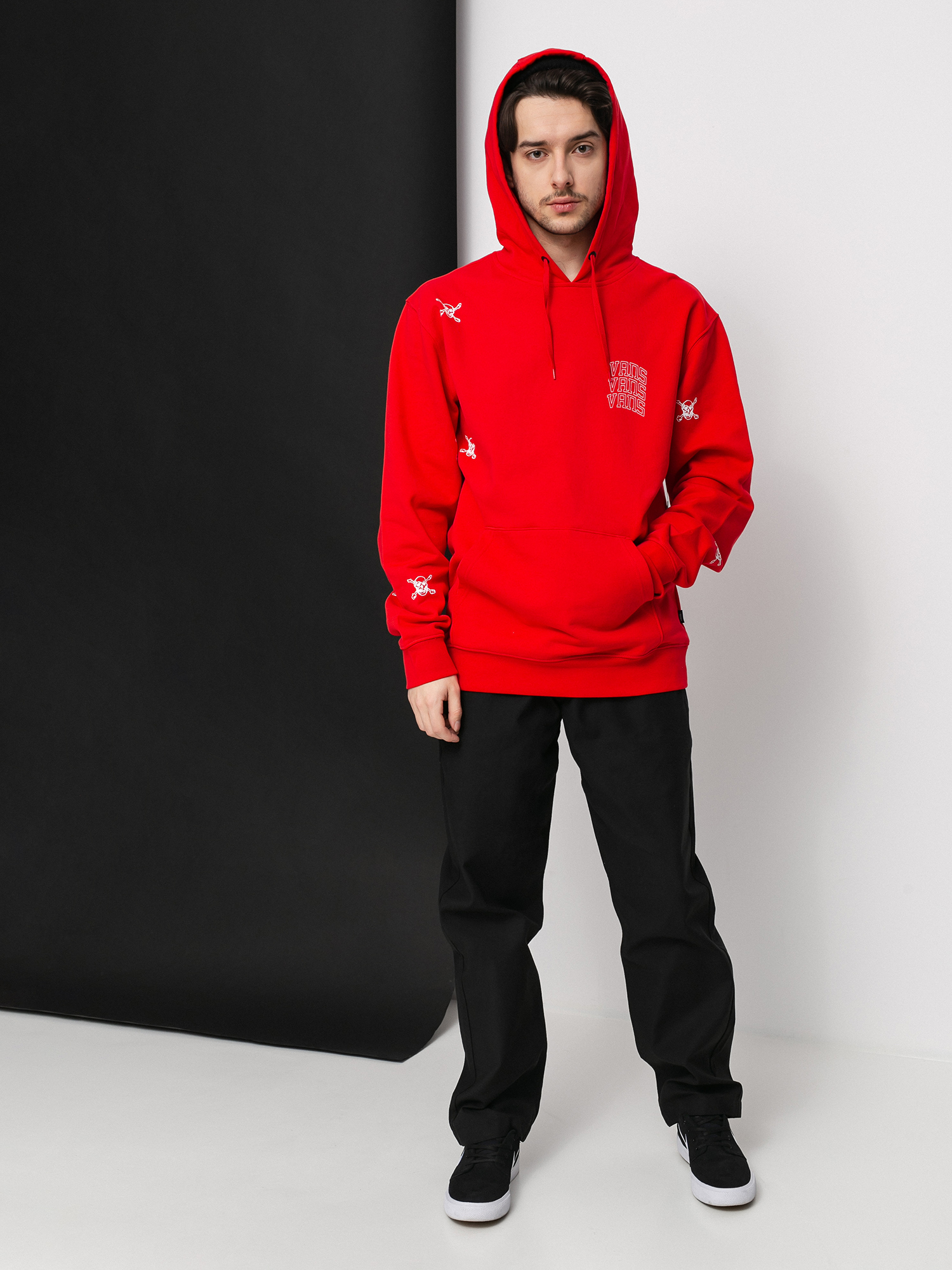 Bluza z kapturem Vans New Varsity HD (high risk red)