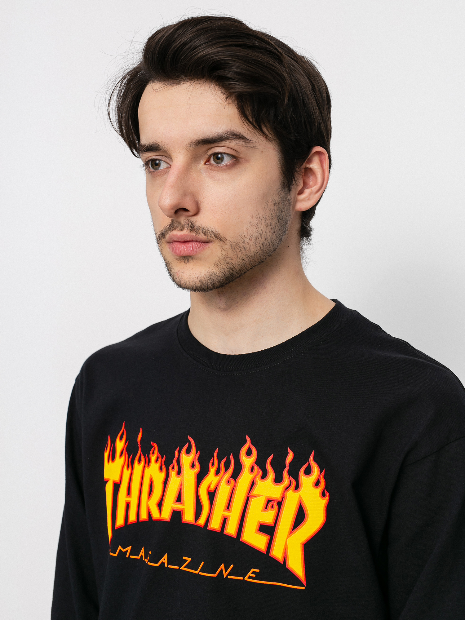 Longsleeve Thrasher Flame Logo (black)