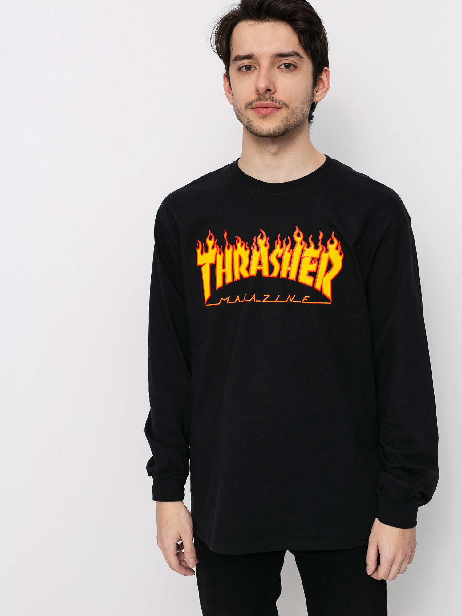 Longsleeve Thrasher Flame Logo (black)