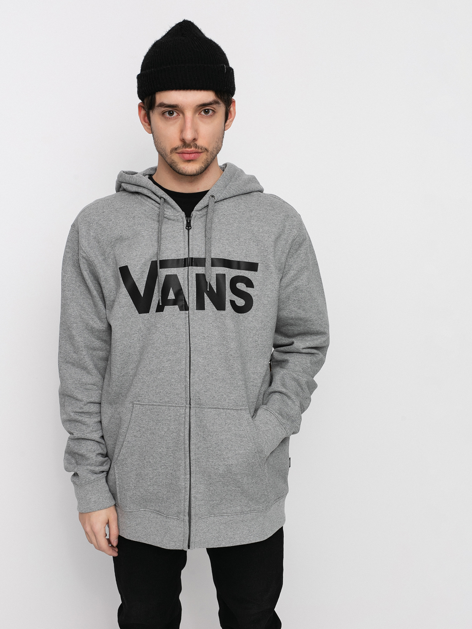 Bluza z kapturem Vans Classic ZHD (cement heather/black)