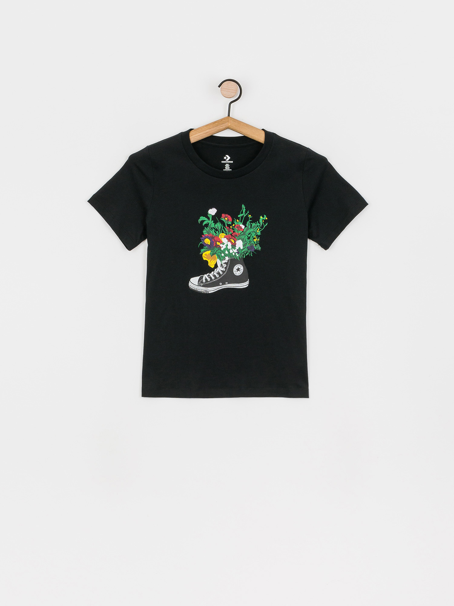 T-shirt Converse Flowers Are Blooming Wmn (black)