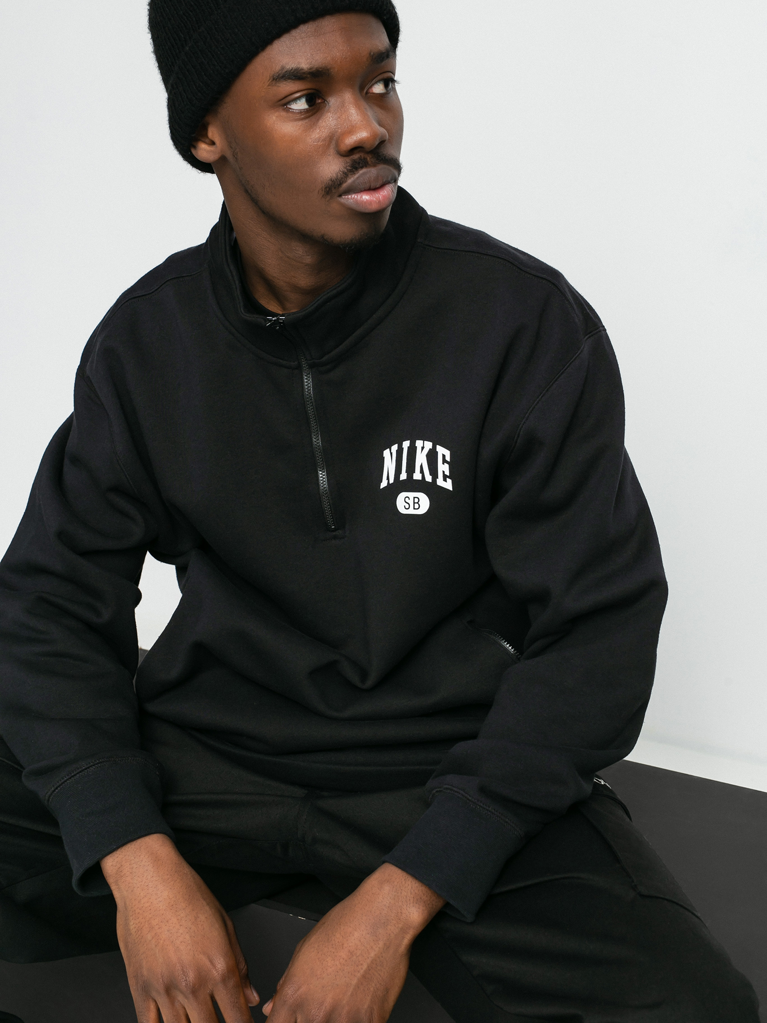 Bluza Nike SB Left Chest Zip (black/white)