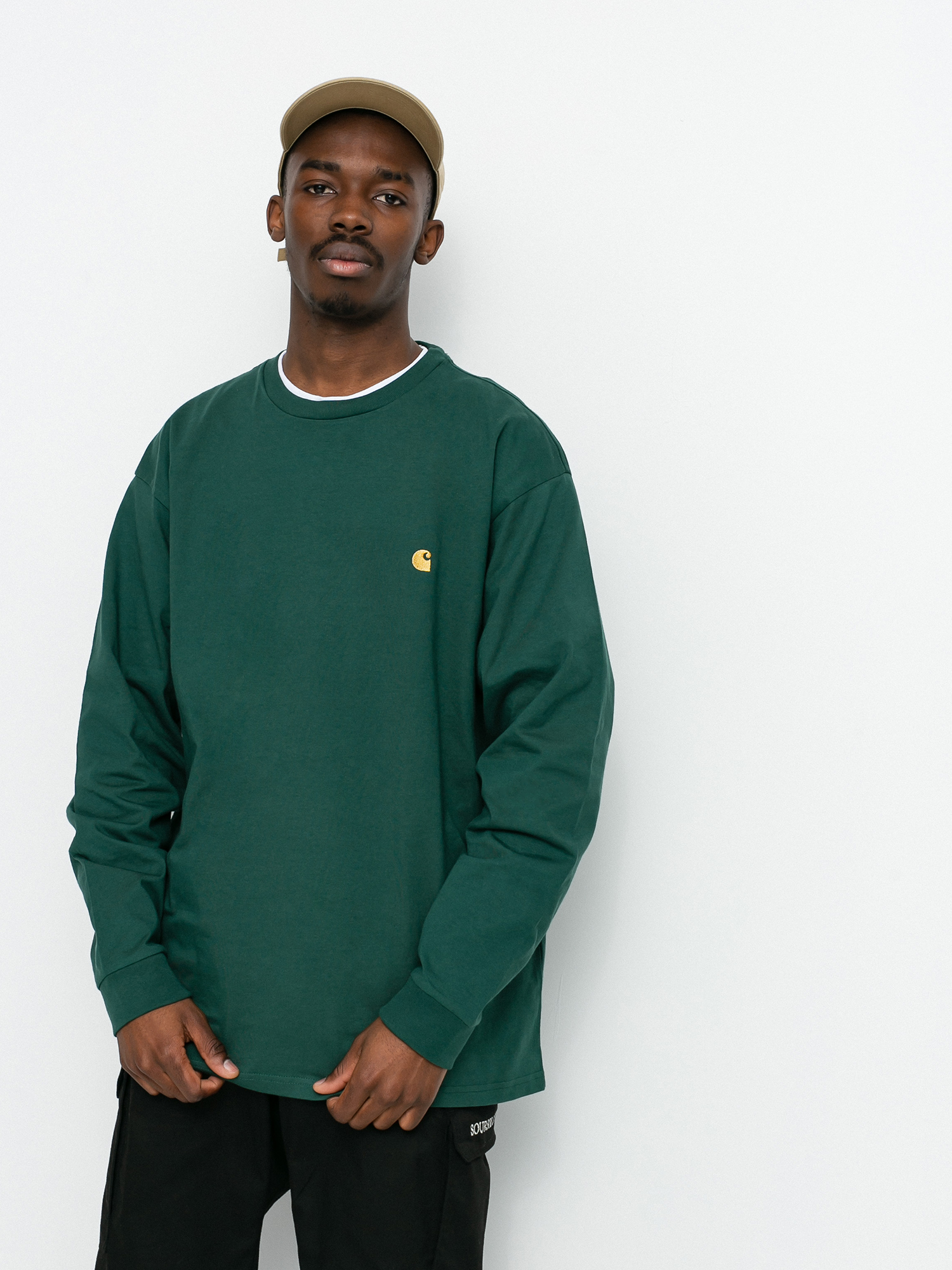 Longsleeve Carhartt WIP Chase (treehouse/gold)
