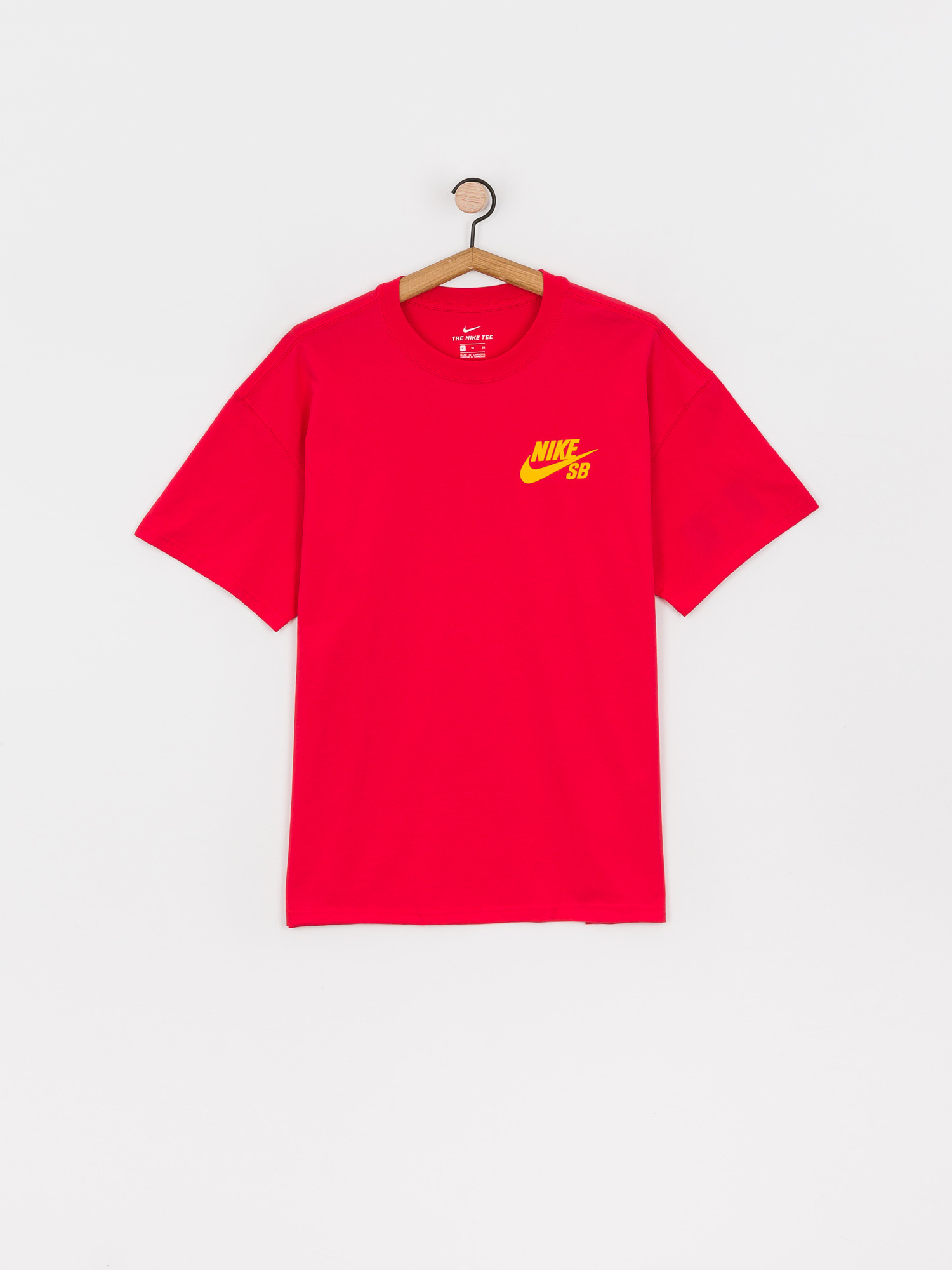 T-shirt Nike SB Left Chest Script (lt fusion red/university gold)