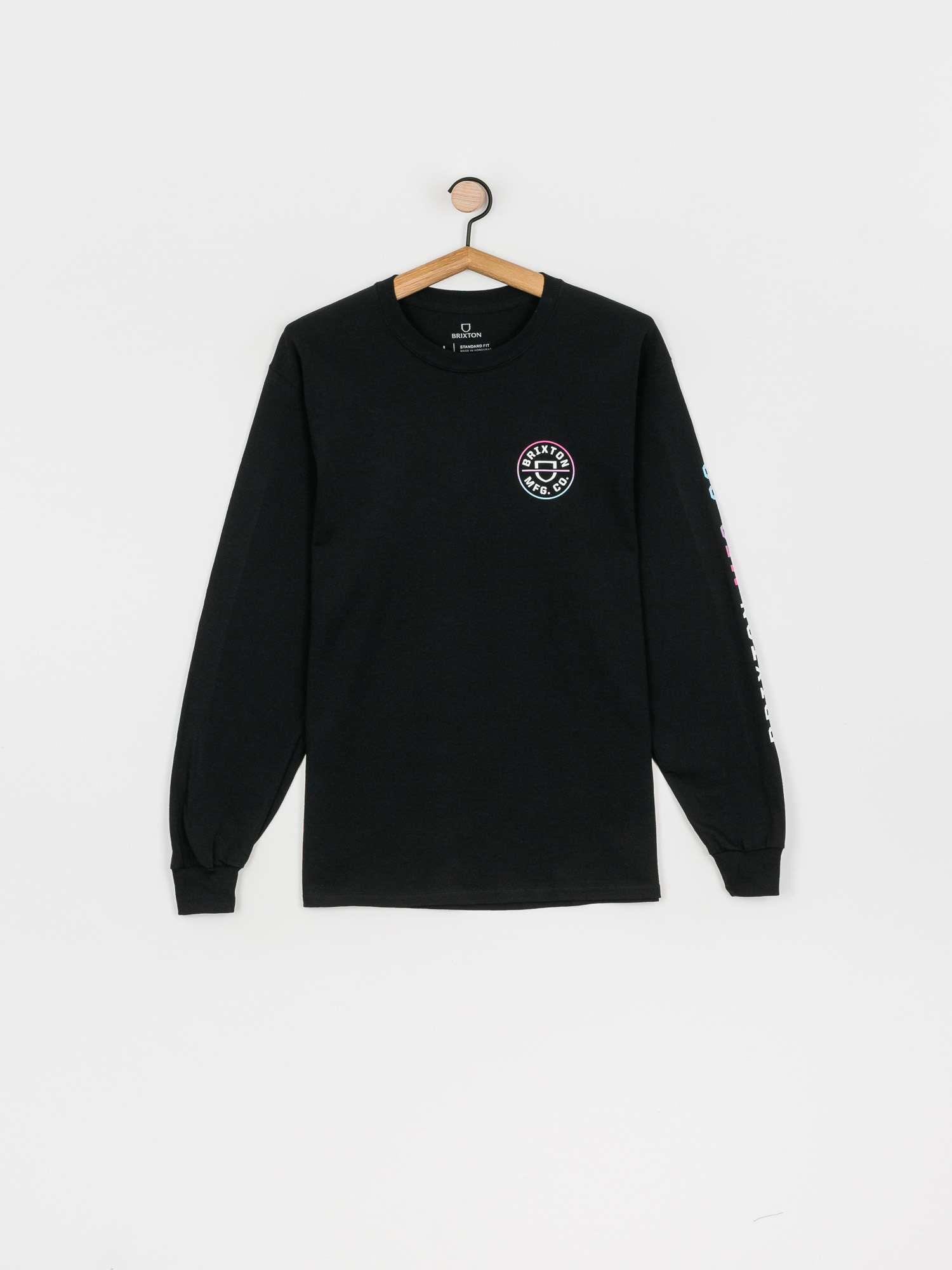 Longsleeve Brixton Crest Stt (black/light blue/pink)