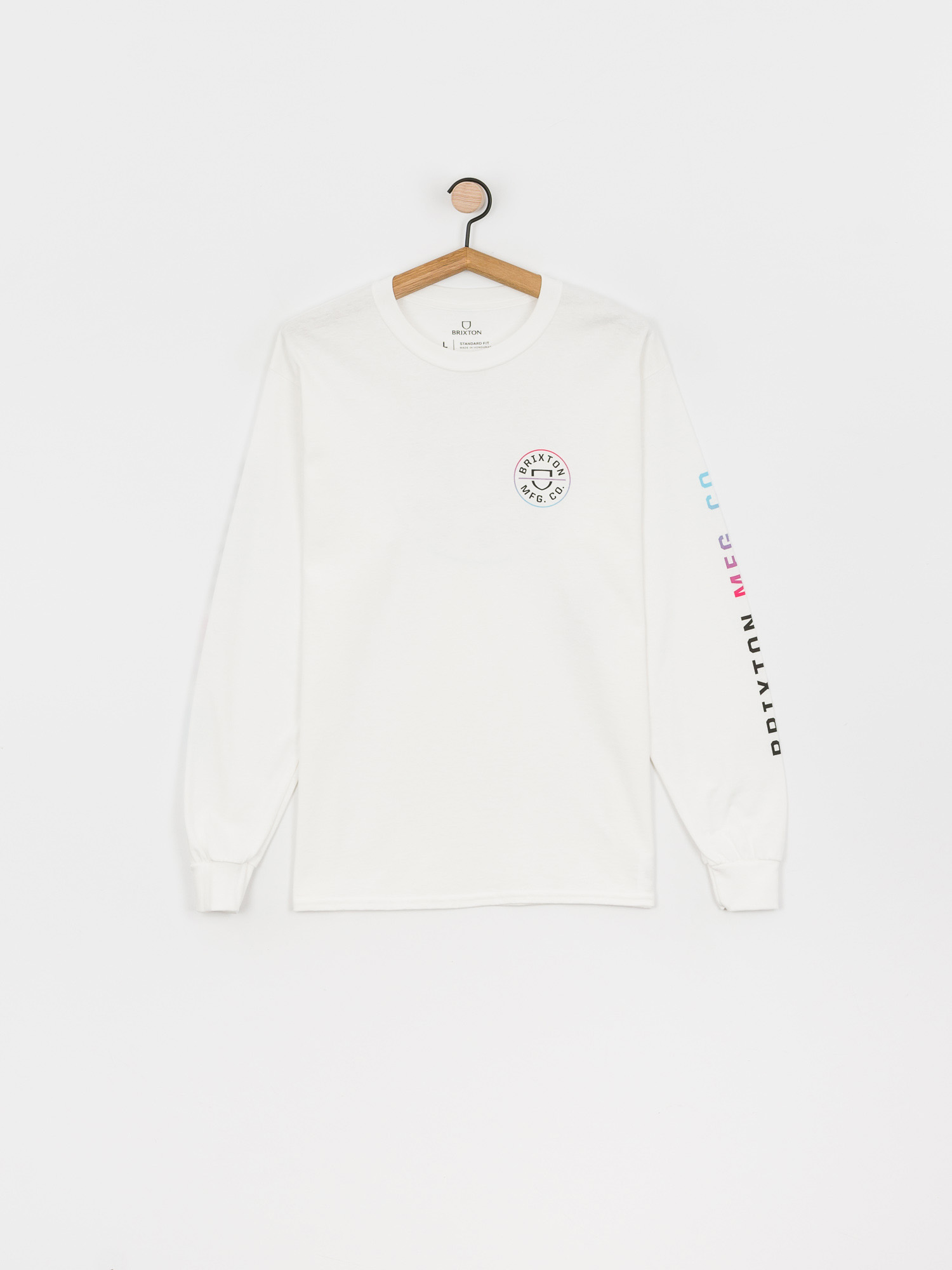 Longsleeve Brixton Crest Stt (white/light blue/pink)