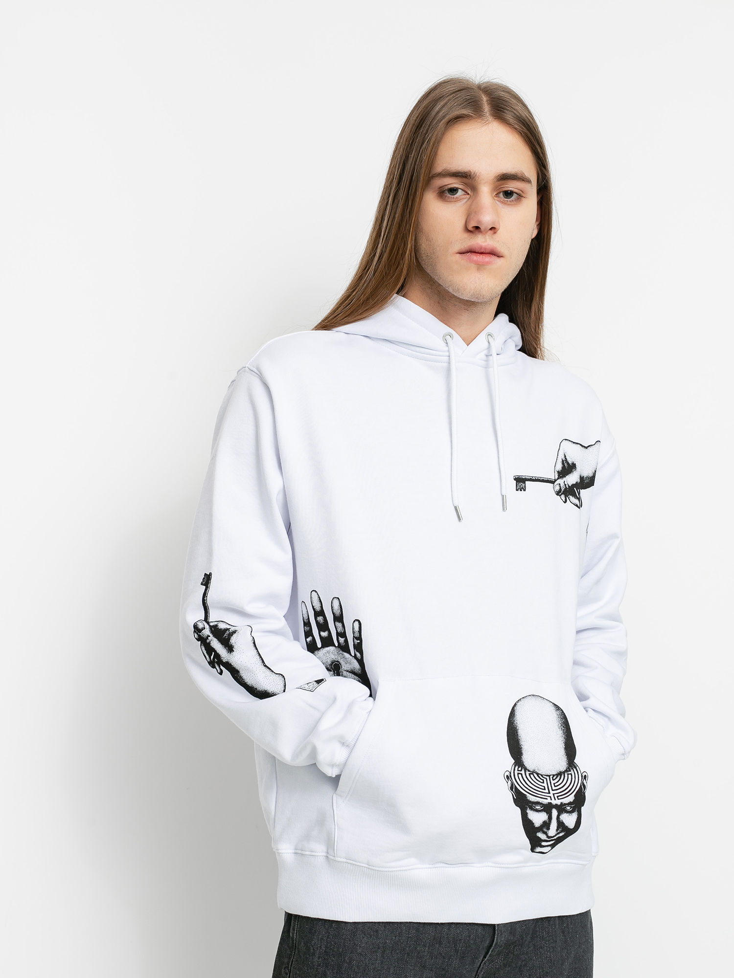 Bluza z kapturem Volcom Fa HD (white)