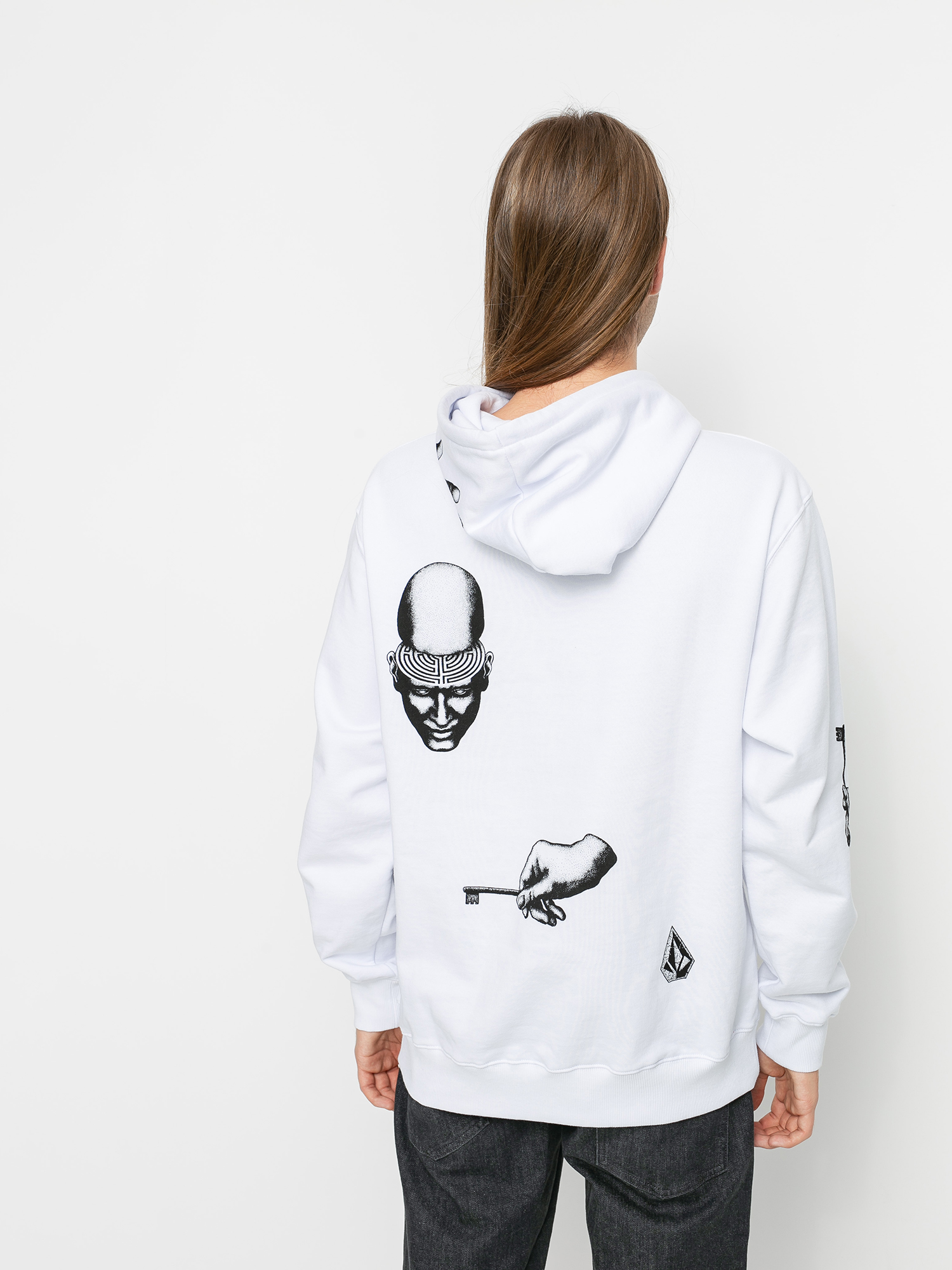Bluza z kapturem Volcom Fa HD (white)