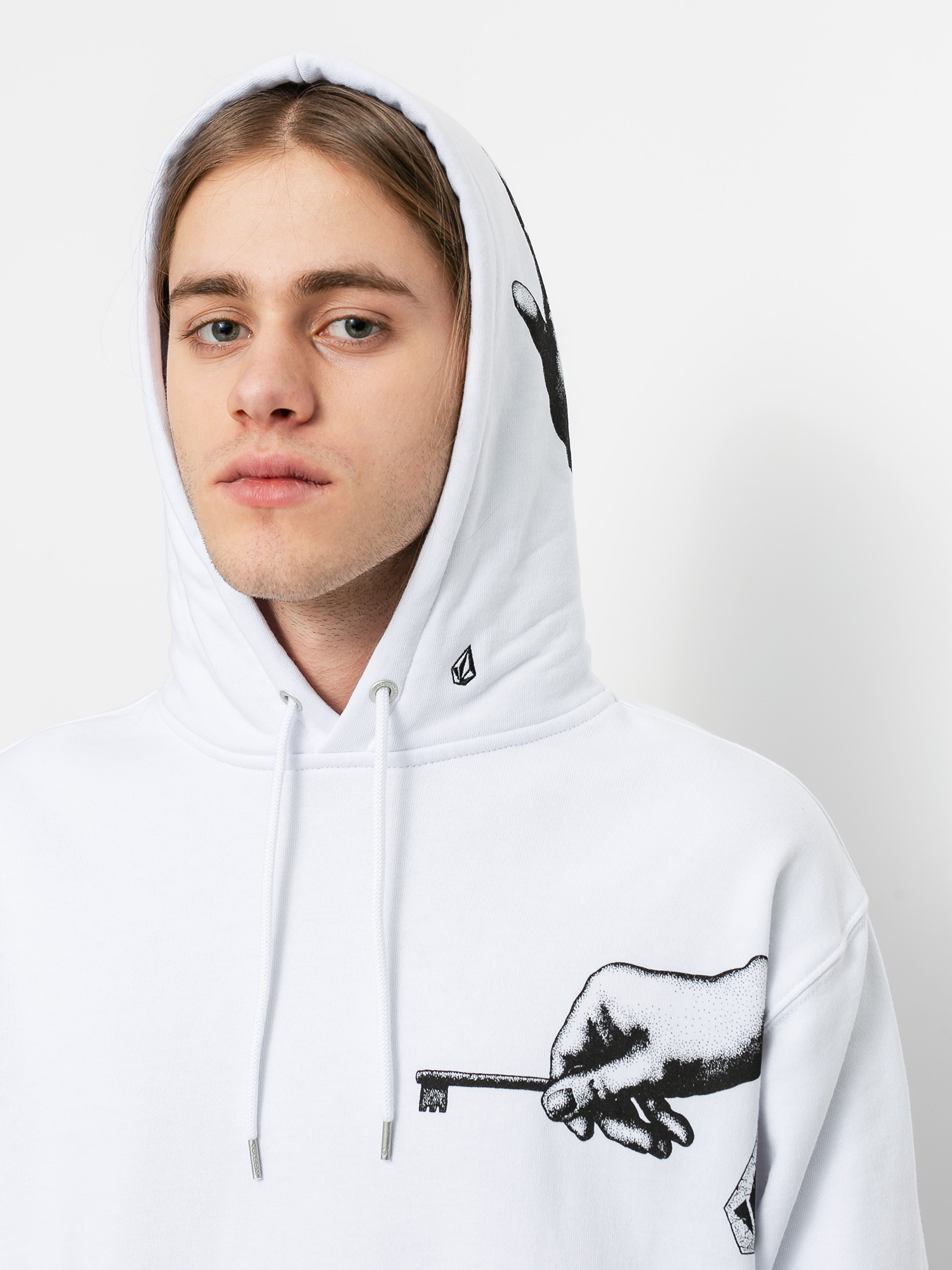 Bluza z kapturem Volcom Fa HD (white)